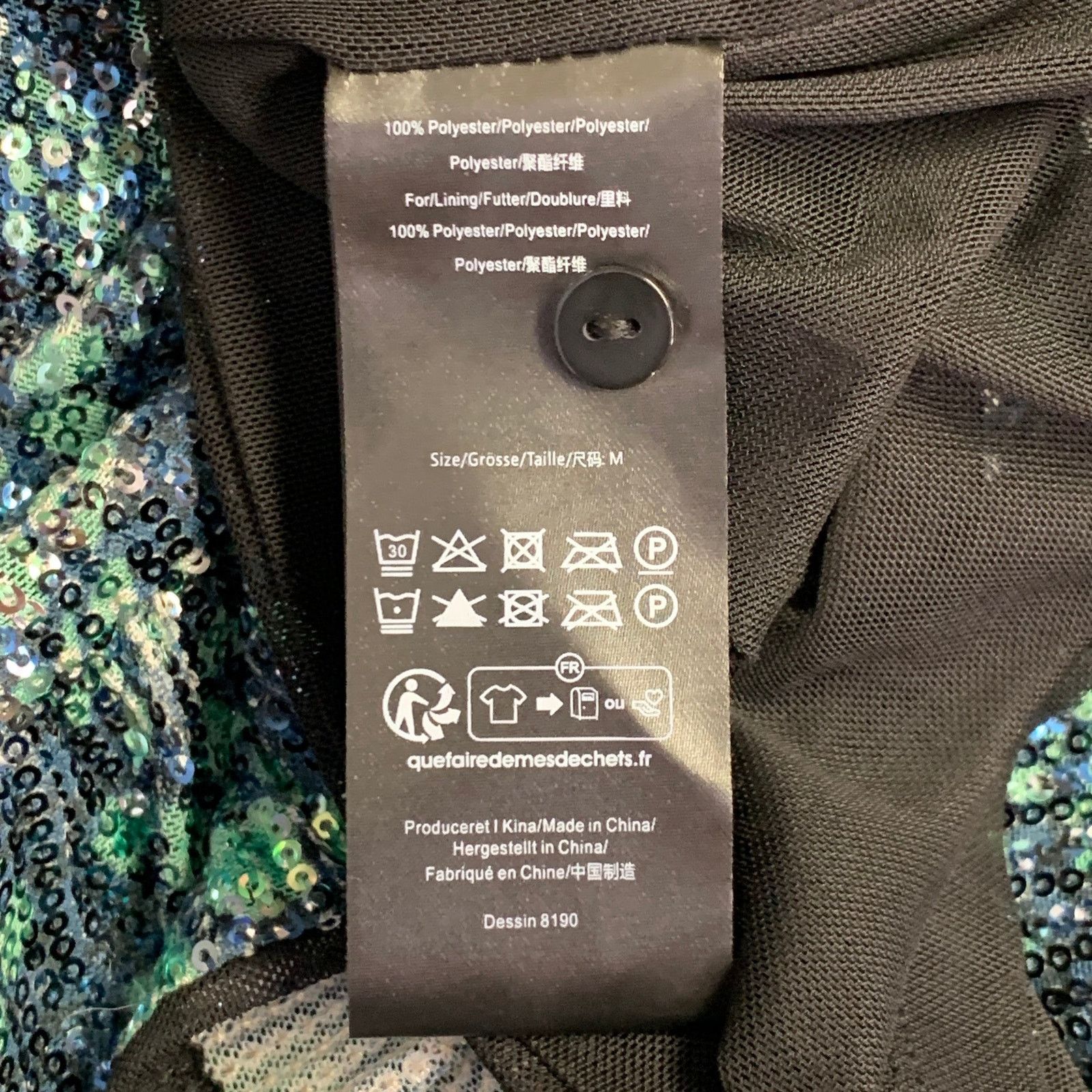 Baum und Pferdgarten M Navy Green Sequined Abstract Floral Cocktail Dress Size M / US 6-8 / IT 42-44 - 6 Thumbnail