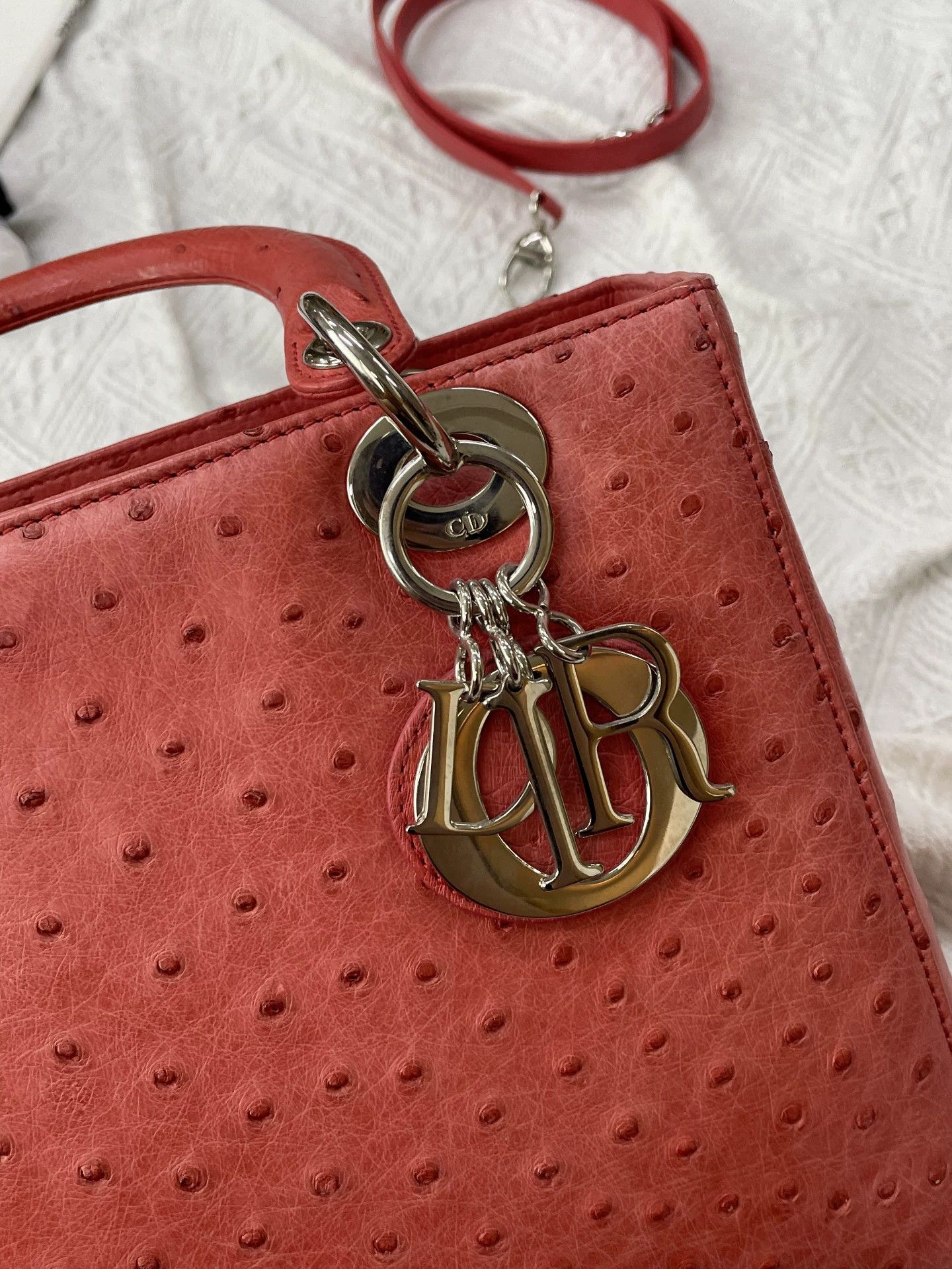 Dior Dior Lady Dior 5 Ostrich Limited Near New Strap Size ONE SIZE - 4 Thumbnail