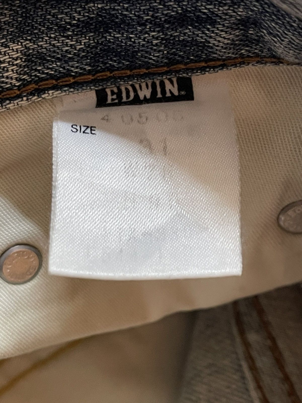 Edwin Vintage Edwin 405 Blue Wash Faded Distressed Baggy Jeans Size US 31 - 10 Thumbnail