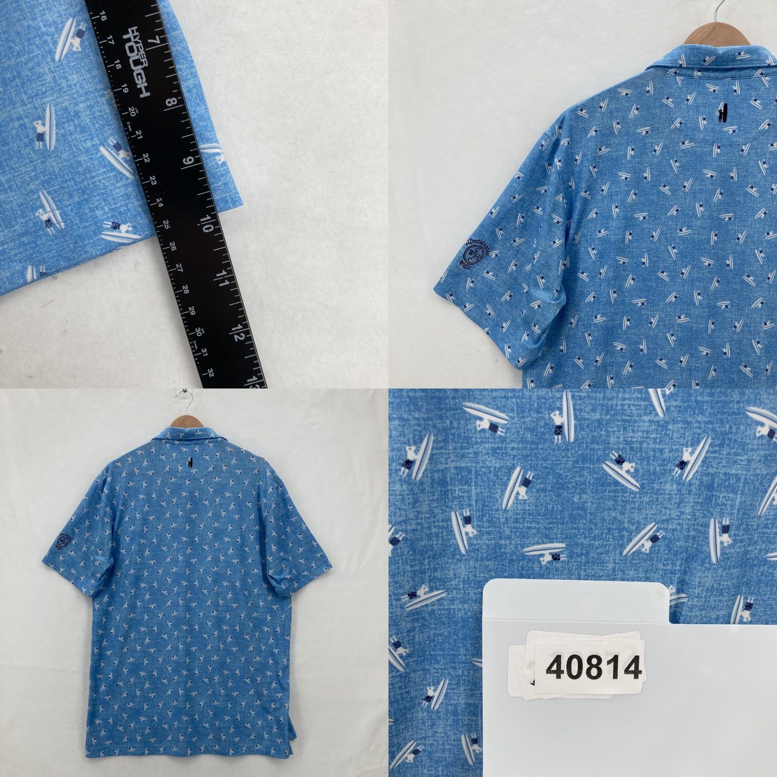 johnnie-O johnnie-O Polo Shirt Mens Large Blue Nautical Boat Print Performance Stretch Shirt Size US L / EU 52-54 / 3 - 8 Thumbnail