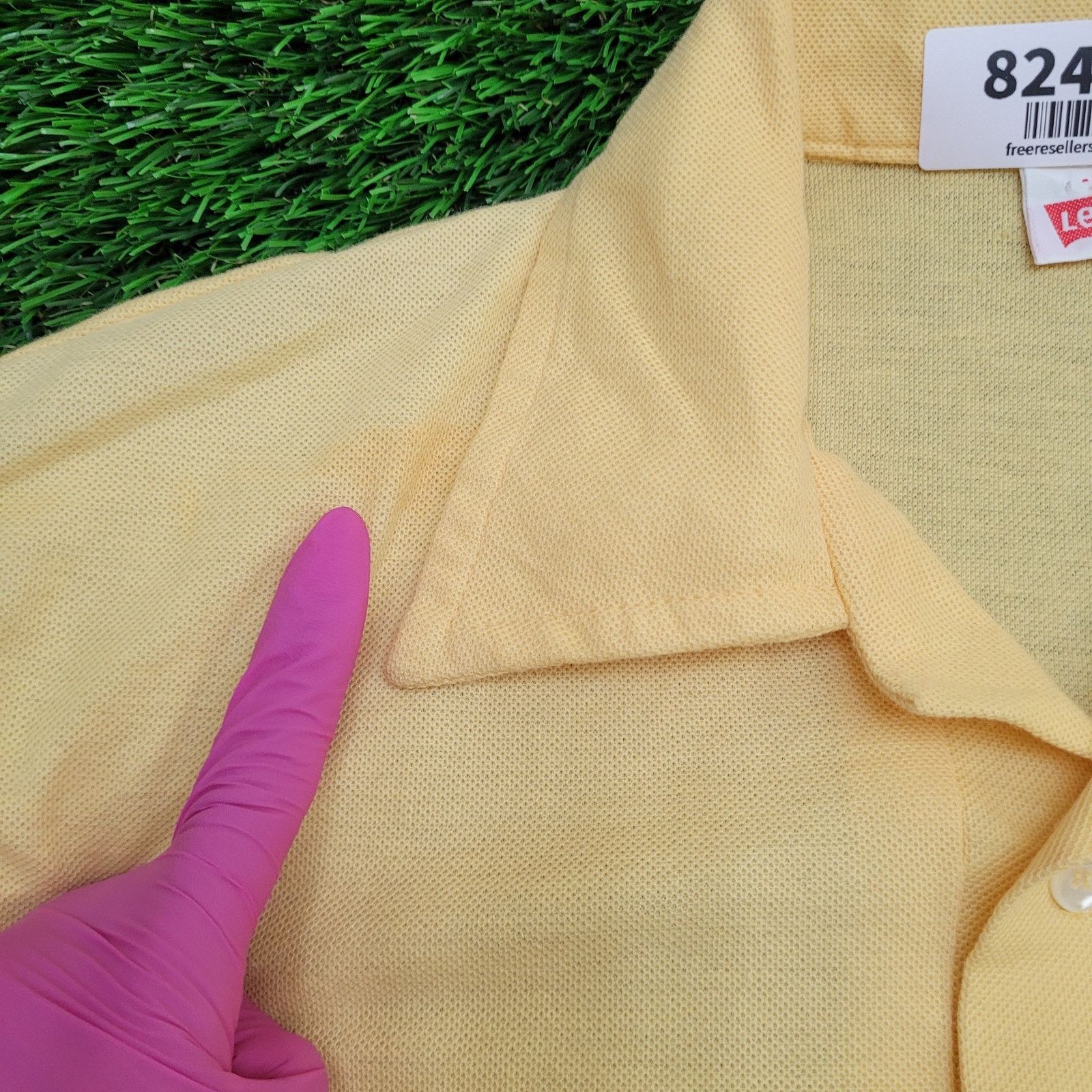 Levi's VTG LEVIS Polo Shirt M Fitted Yellow USA Preppy Disco 70s Size US M / EU 48-50 / 2 - 3 Thumbnail