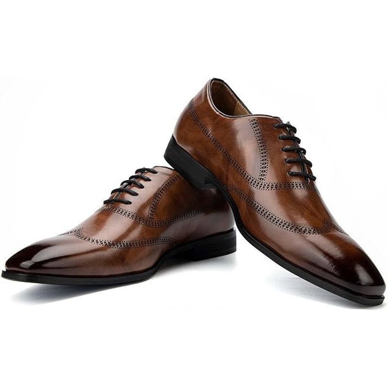 Other Jitai Men's 11 Brown Faux Leather Lace-Up Oxford Loafers Size US 11 / EU 44 - 1 Thumbnail