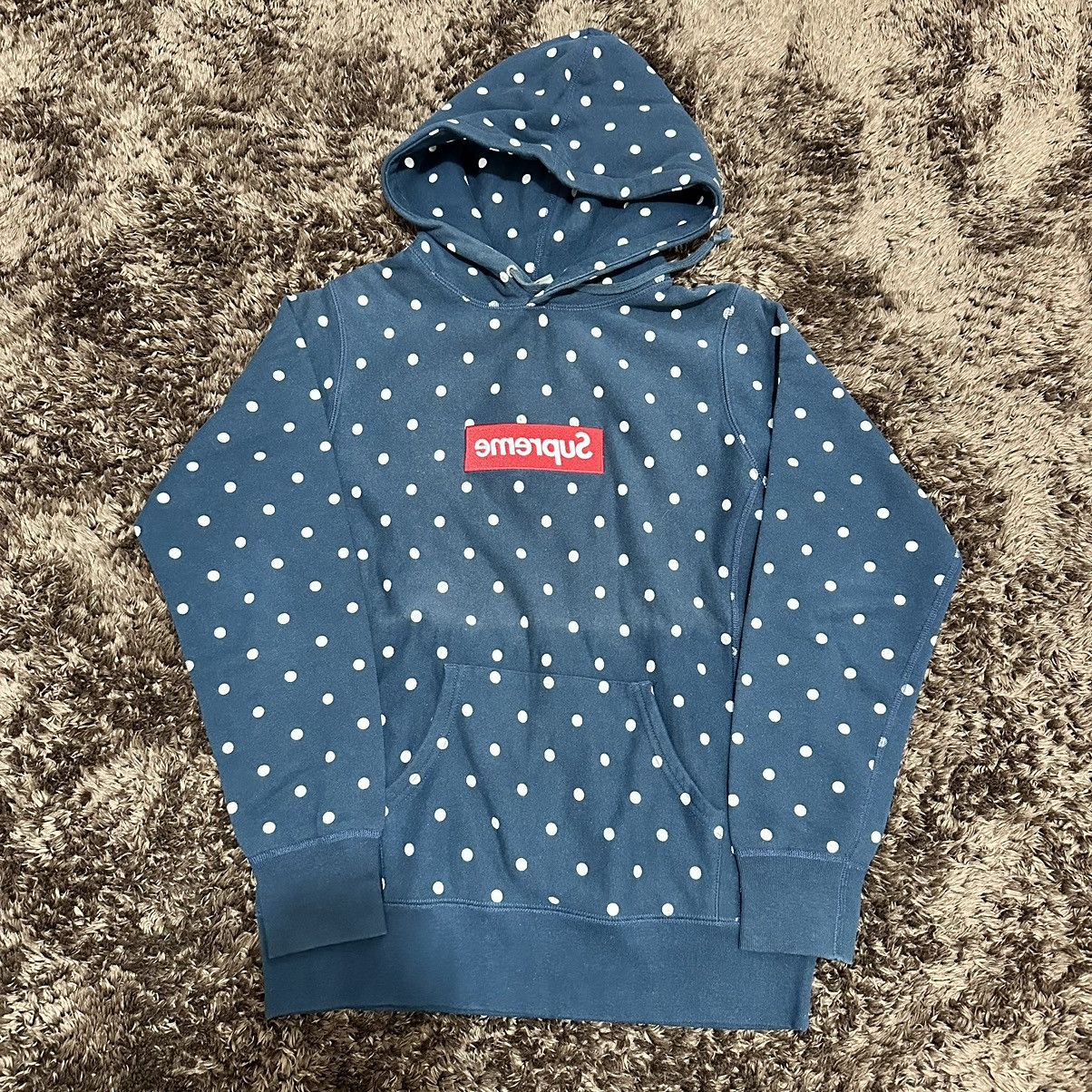 image of Comme Des Garcons x Supreme Ss12 Comme Des Gracons Cdg Polka Dot Hoodie in Black, Men's (Size Small