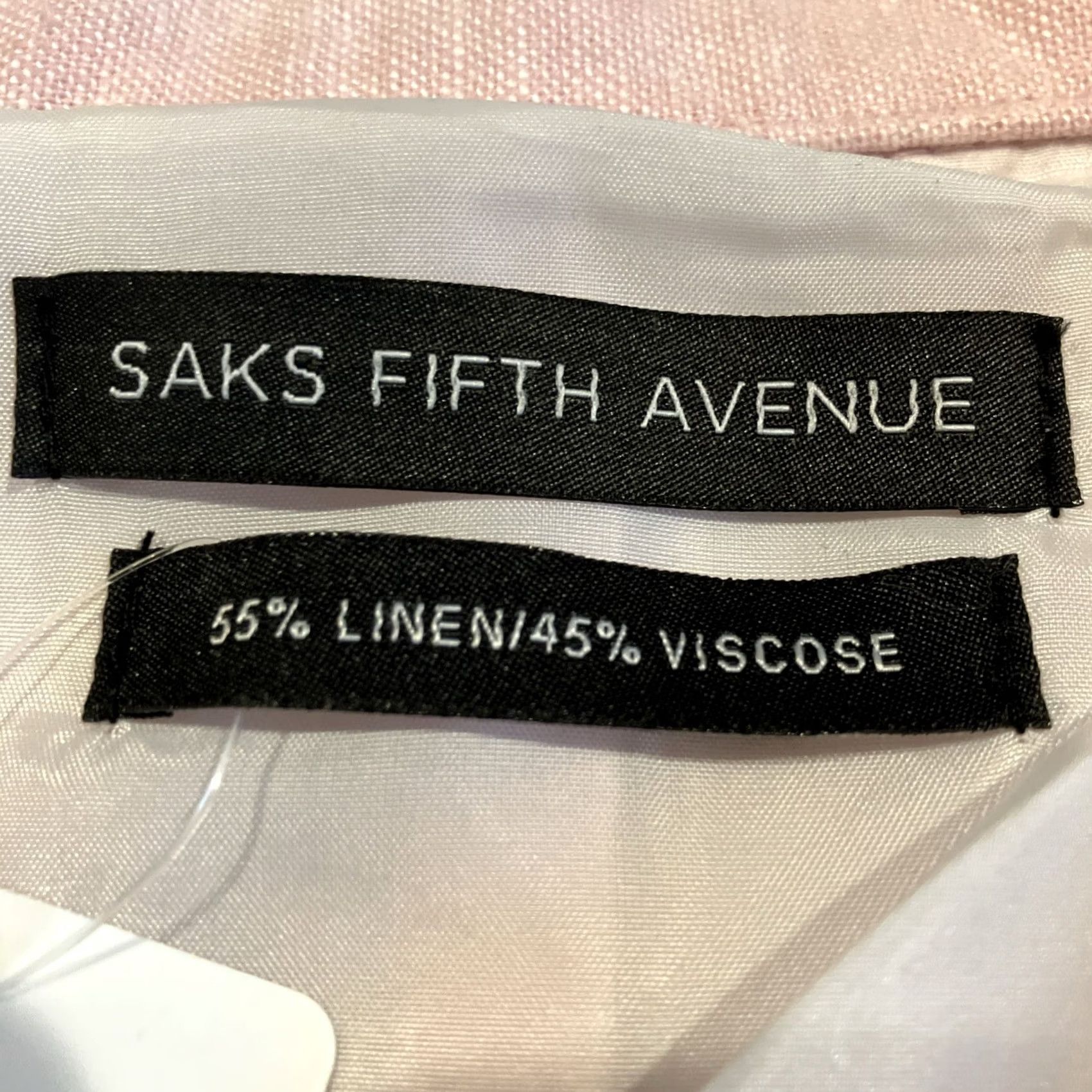 Saks Fifth Avenue Saks Fifth Avenue Blazer Pink Linen Blend - Pockets - Double Vents - Large - Mens - Regular Fit Size 42R - 3 Thumbnail