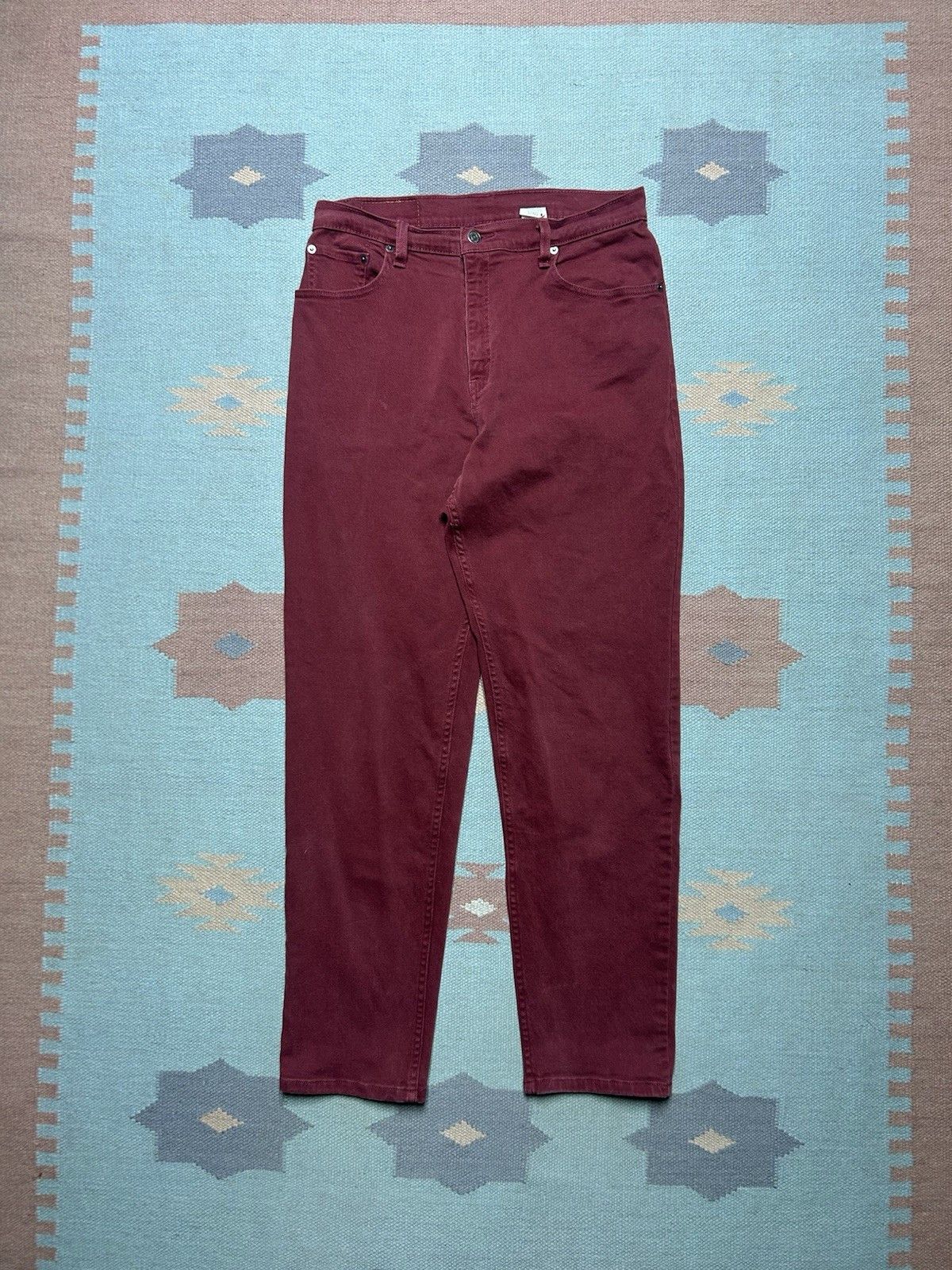 Levi's Vtg Levi’s 550 jeans maroon relaxed tapered womens 12 31x30 Size 31" - 5 Thumbnail