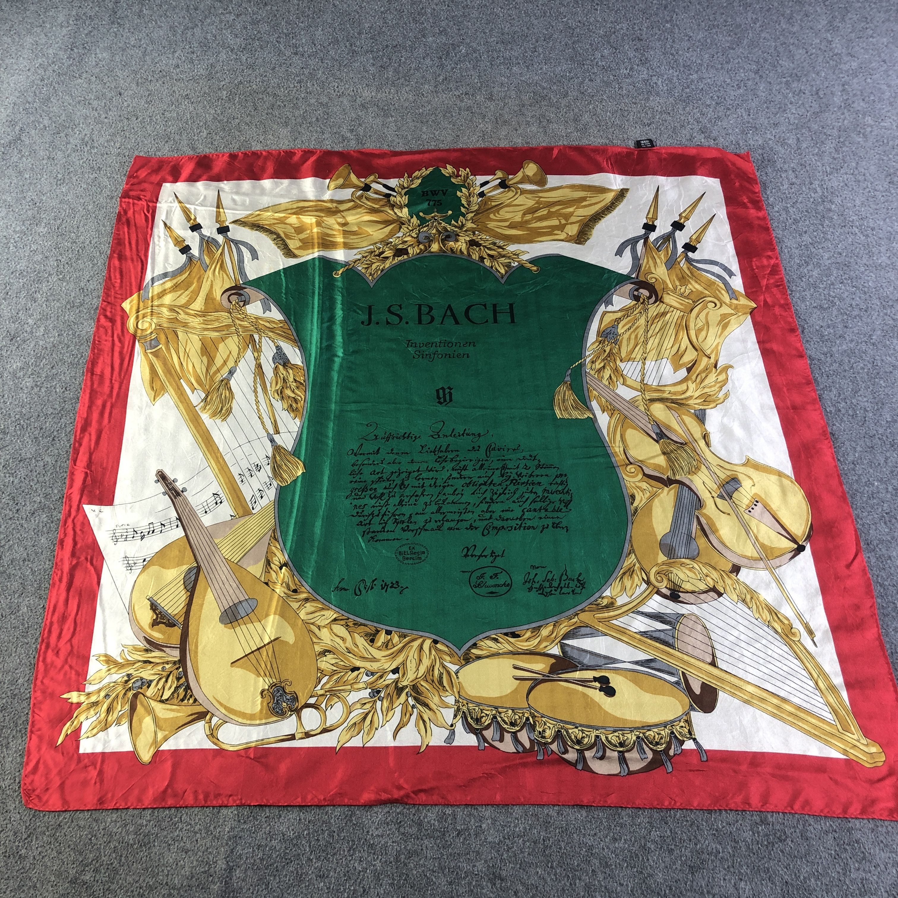 Vintage Johann Sebastian Bach Luxury Silk Scarf M967 Size ONE SIZE - 2 Thumbnail