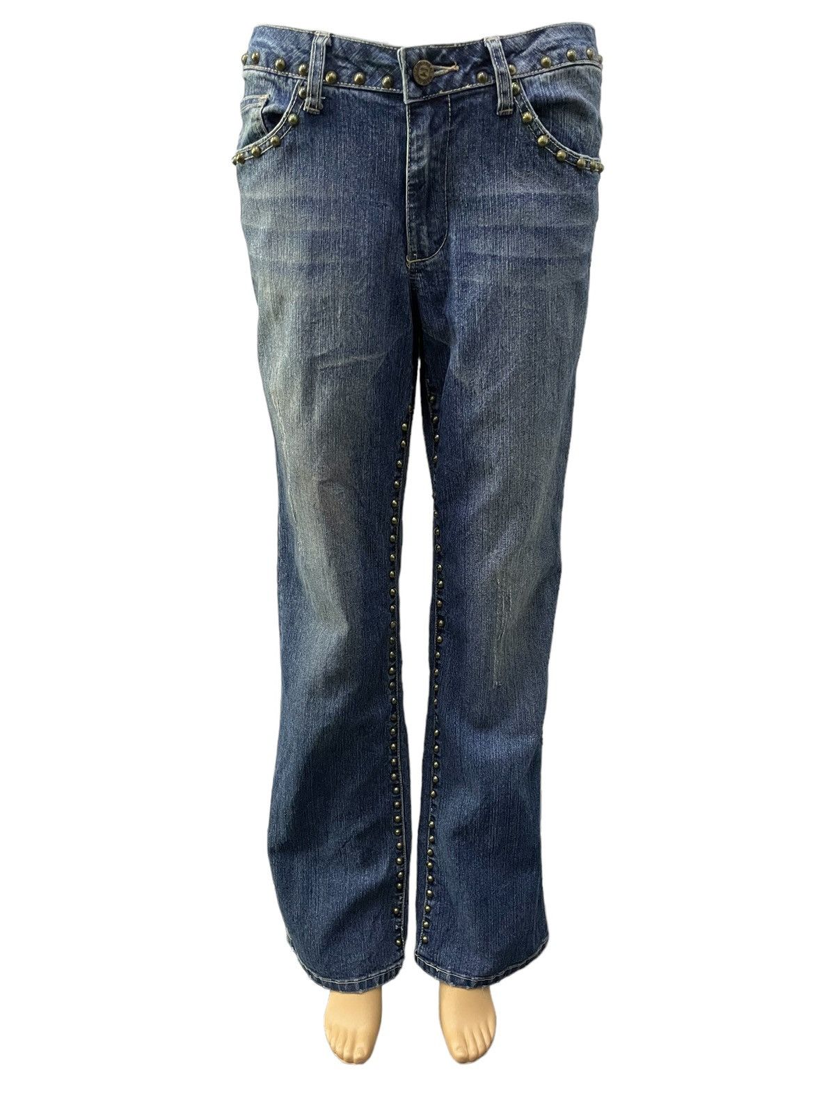 Hysteric Glamour × In The Attic Heatwave Studded Trimmed Flared Jeans Size US 32 / EU 48 - 3 Thumbnail