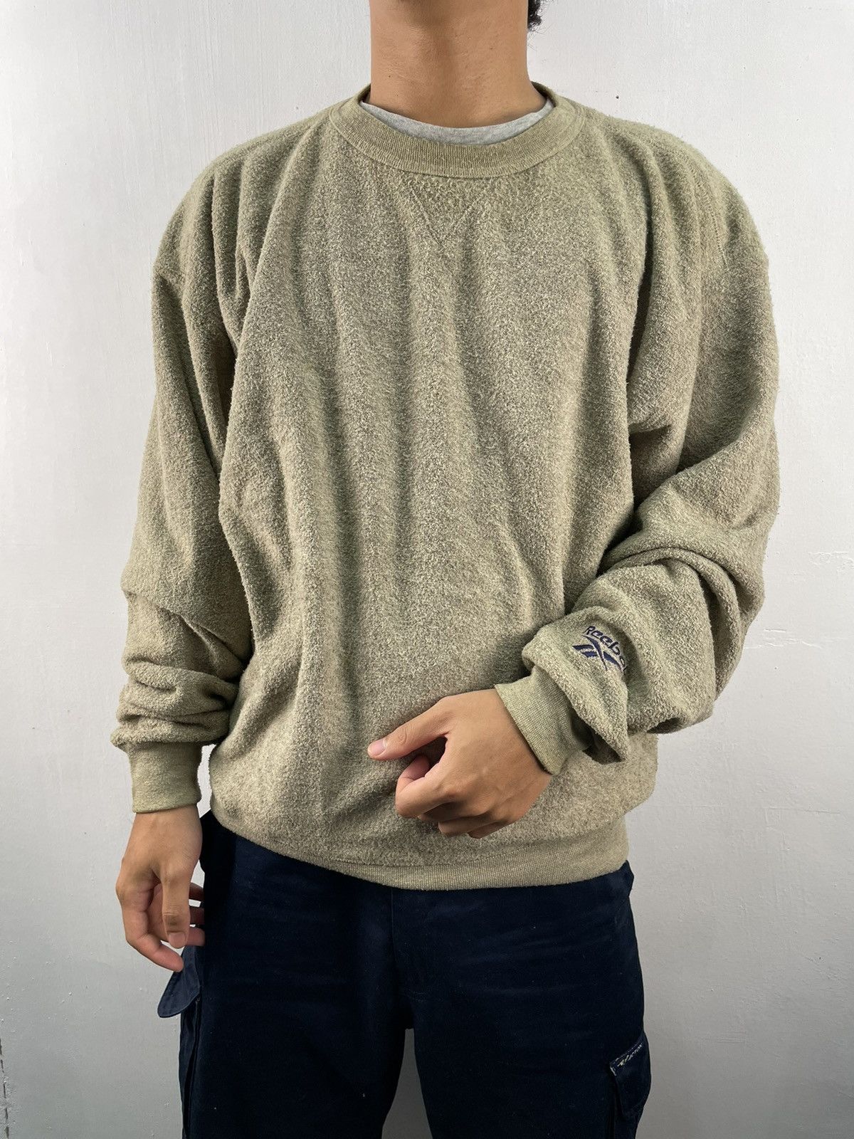 Reebok Vintage 90s Reebok Sweatshirt Pastel Green Baggy Size US M / EU 48-50 / 2 - 1 Thumbnail