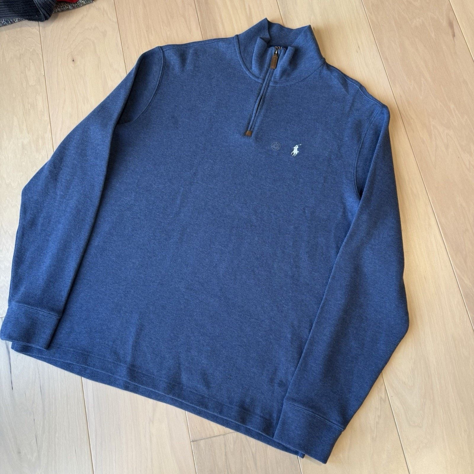 Polo Ralph Lauren Polo Ralph Lauren 1/4 Zip Sweater L Blue Cotton Pullover Size US L / EU 52-54 / 3 - 9 Thumbnail