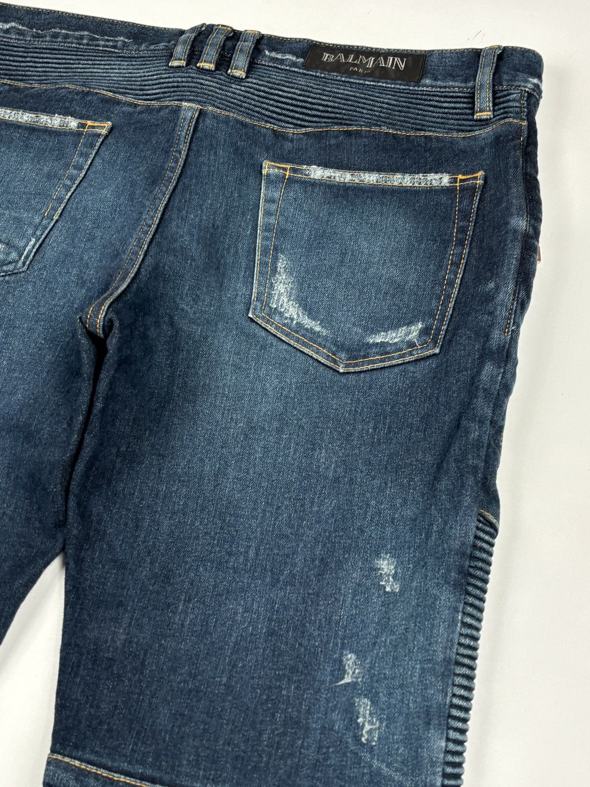 Balmain F/W 2016 Distressed Biker Denim Jeans Size US 37 - 8 Thumbnail