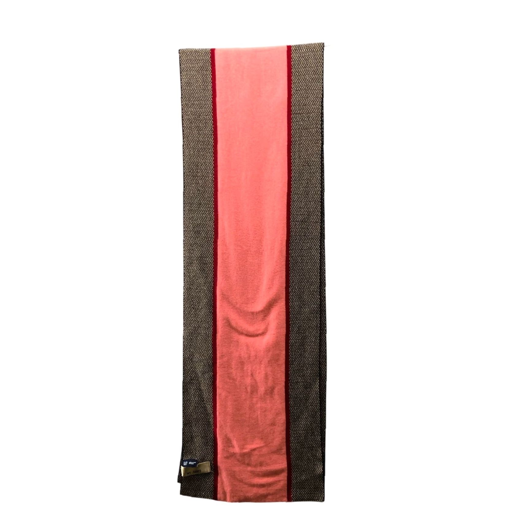 Gap Gap Vintage Merino Wool Rectangle Scarf Womens Pink Brown Herringbone Winter Size ONE SIZE - 2 Thumbnail