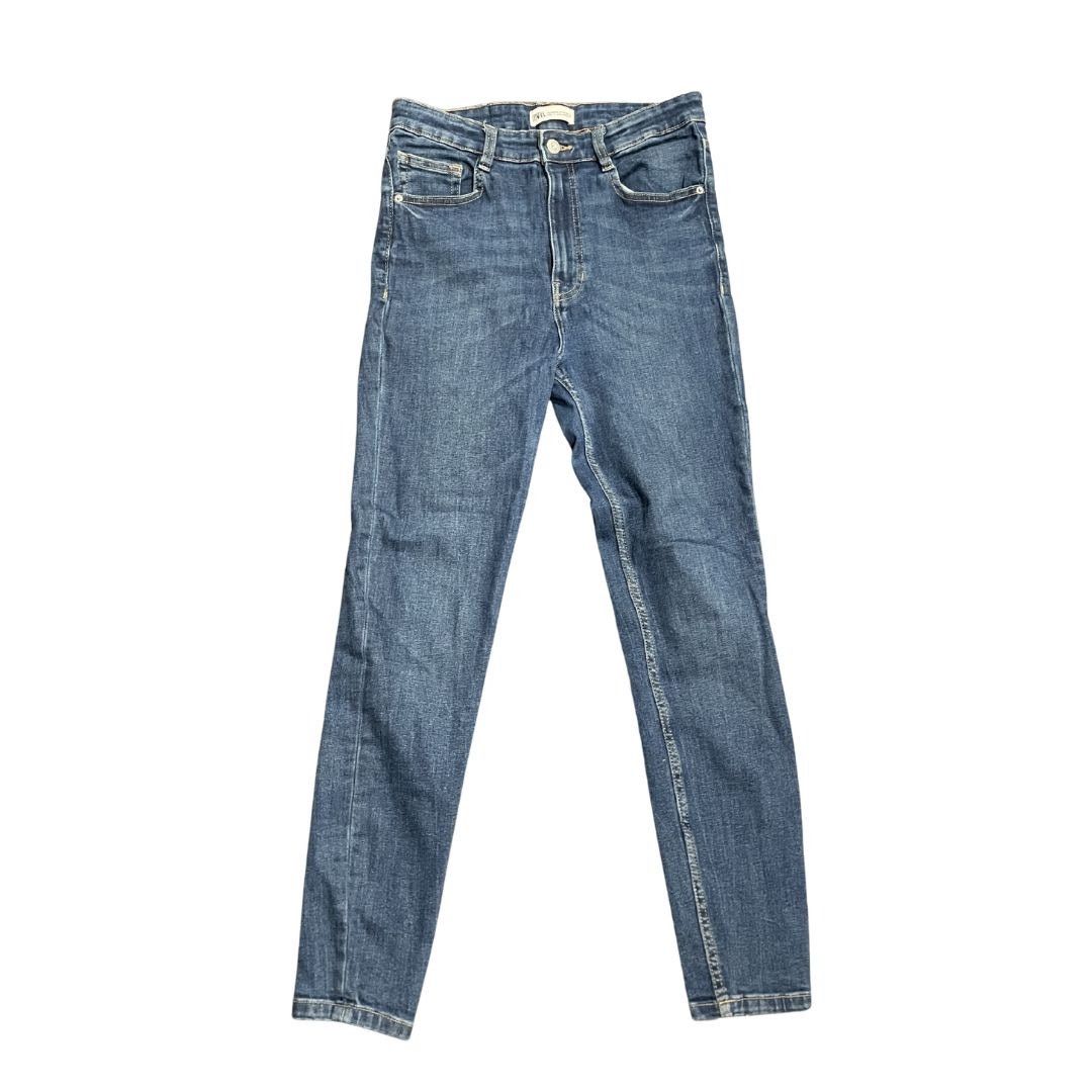 Zara Mid High Rise Slim Fit Denim Jeans Classic Indigo Streetwear Size 30" / US 8 / IT 44 - 1 Thumbnail
