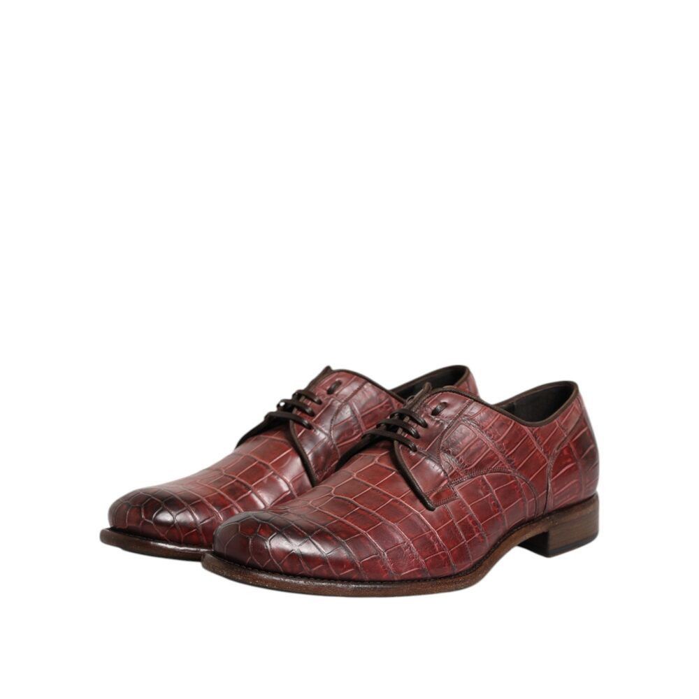 Dolce & Gabbana Dolce & Gabbana Burgundy Leather Lace Up Derby Dress Shoes Size US 10 / EU 43 - 4 Thumbnail