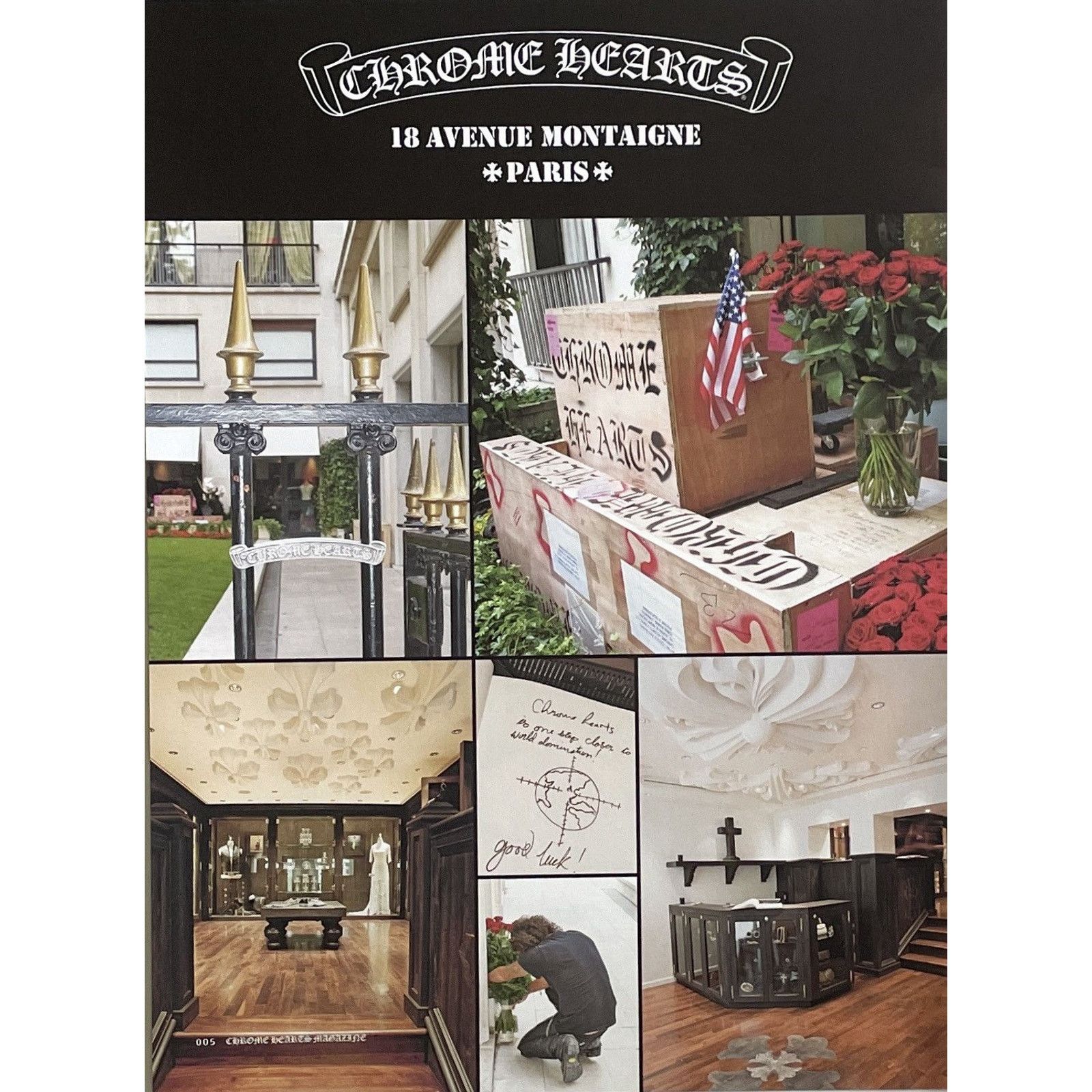 Chrome Hearts × Japanese Brand × Vintage Chrome Hearts paris collage photos Poster framed 9x11 Size ONE SIZE - 2 Thumbnail