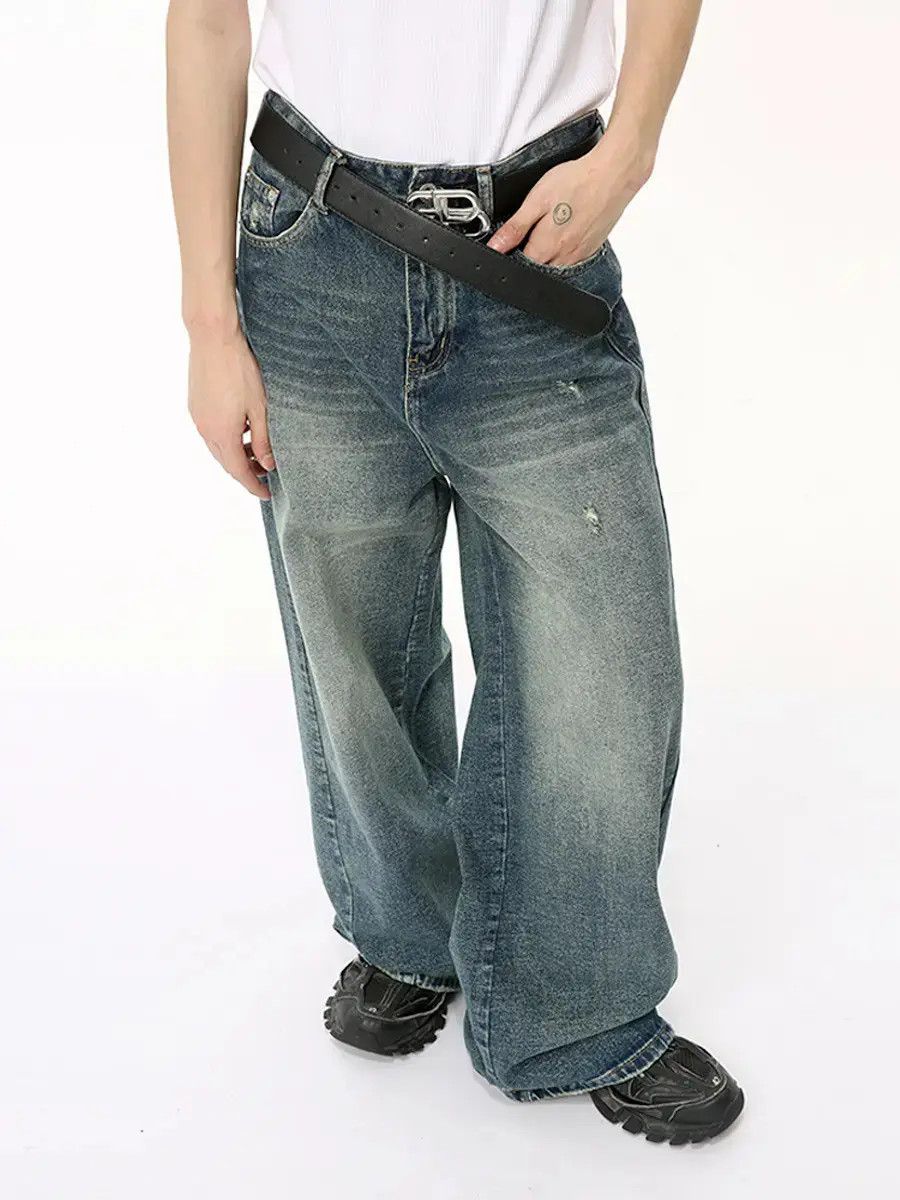 Japanese Brand Retro loose patchwork pocket jeans Size US 32 / EU 48 - 6 Thumbnail