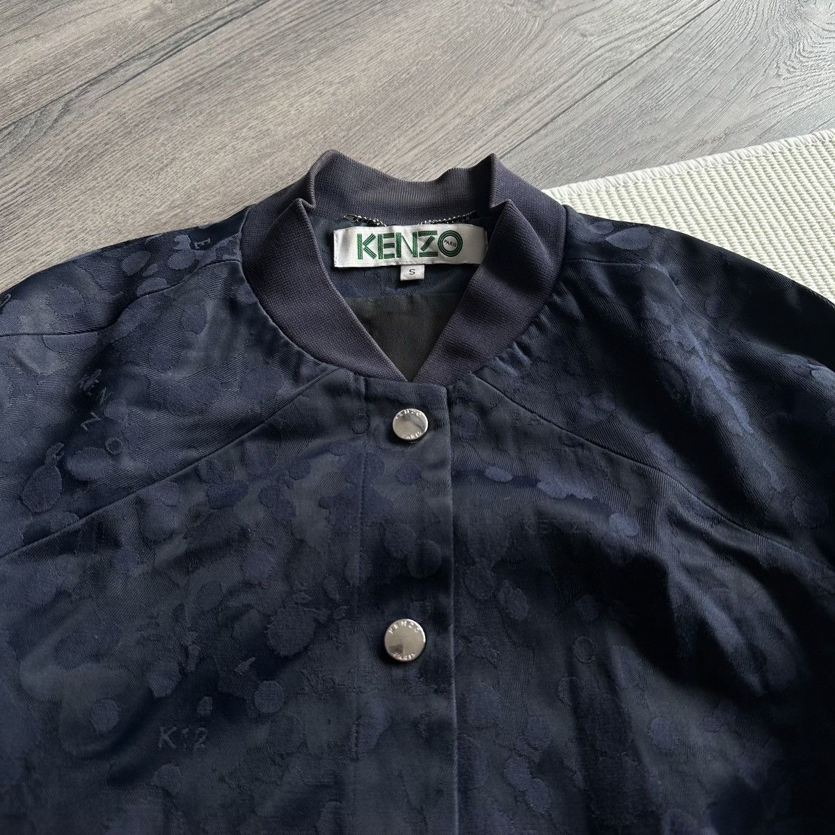 Kenzo Rare KENZO Patterned Monogram Deep Navy Bomber Jacket Size S / US 4 / IT 40 - 3 Thumbnail