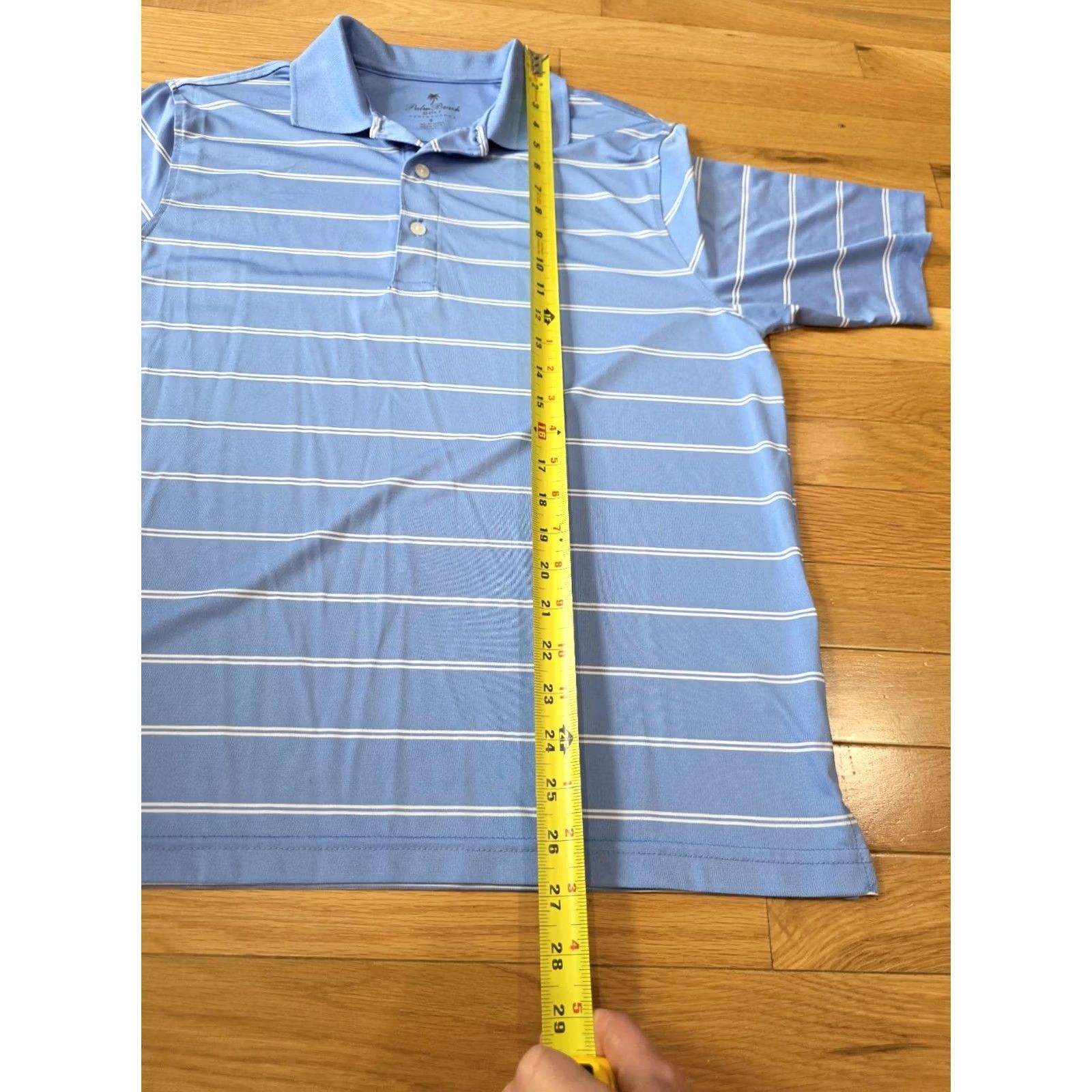 Vintage Palm Beach Golf Polo Shirt Mens Small Performance Light Blue Striped Golfer Polo Shirt Mens Small Performance Light Blue Striped Golfers Size US S / EU 44-46 / 1 - 6 Thumbnail