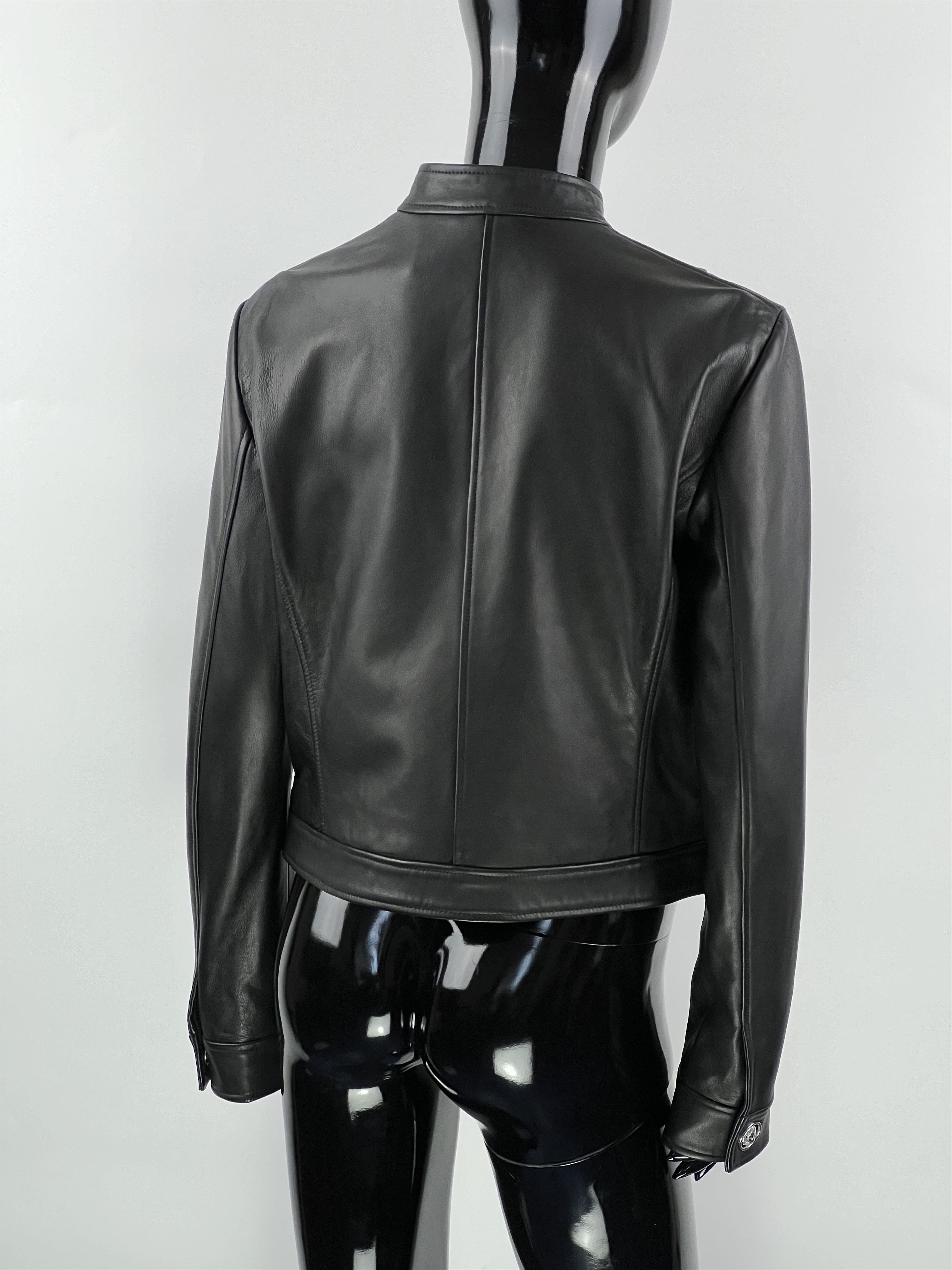 Versace Versus Versace Black Leather Full Zip Jacket Size IT46 Size L / US 10 / IT 46 - 4 Thumbnail