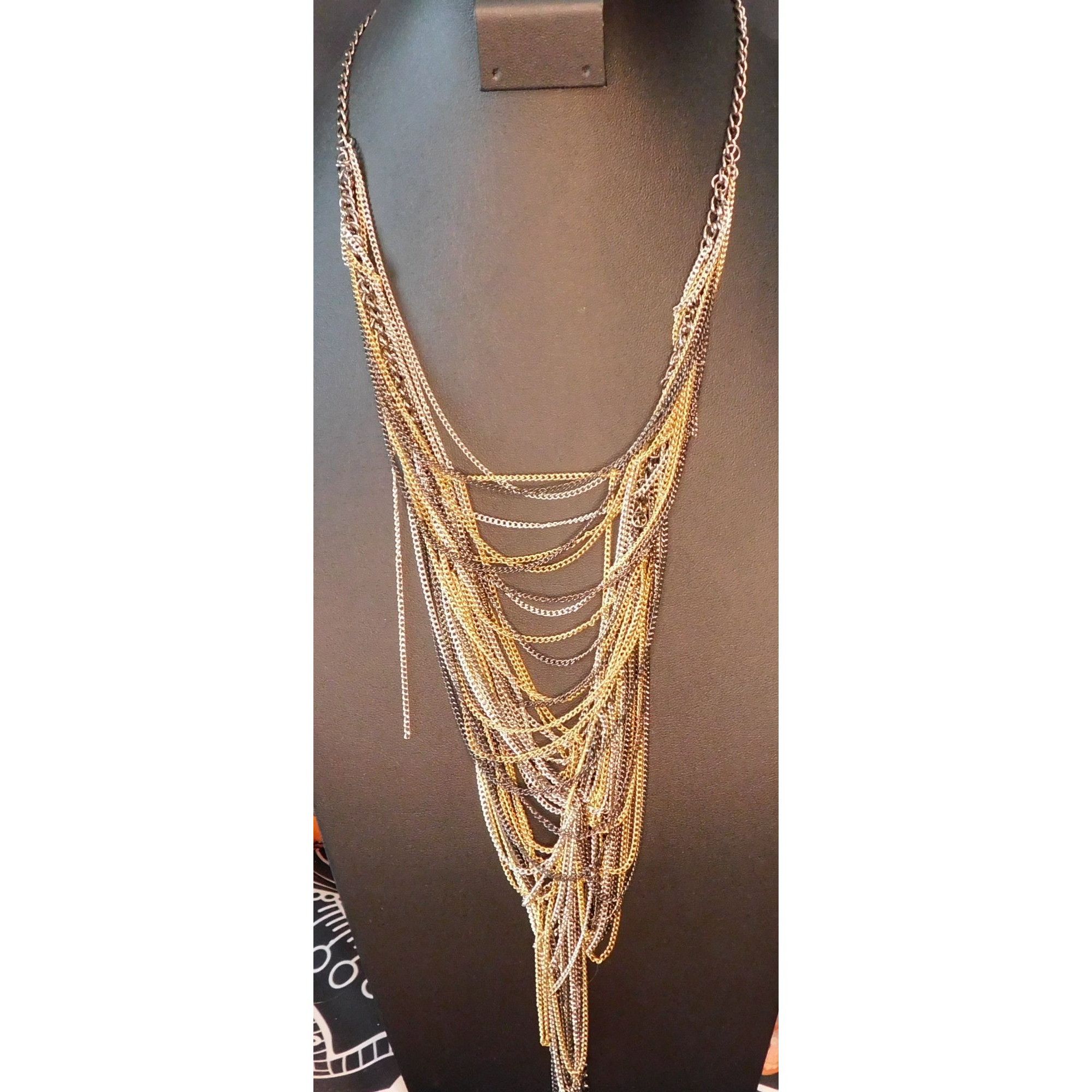 Other Glam Rock Multi Metallic Layered Chain Necklace Size ONE SIZE - 4 Thumbnail