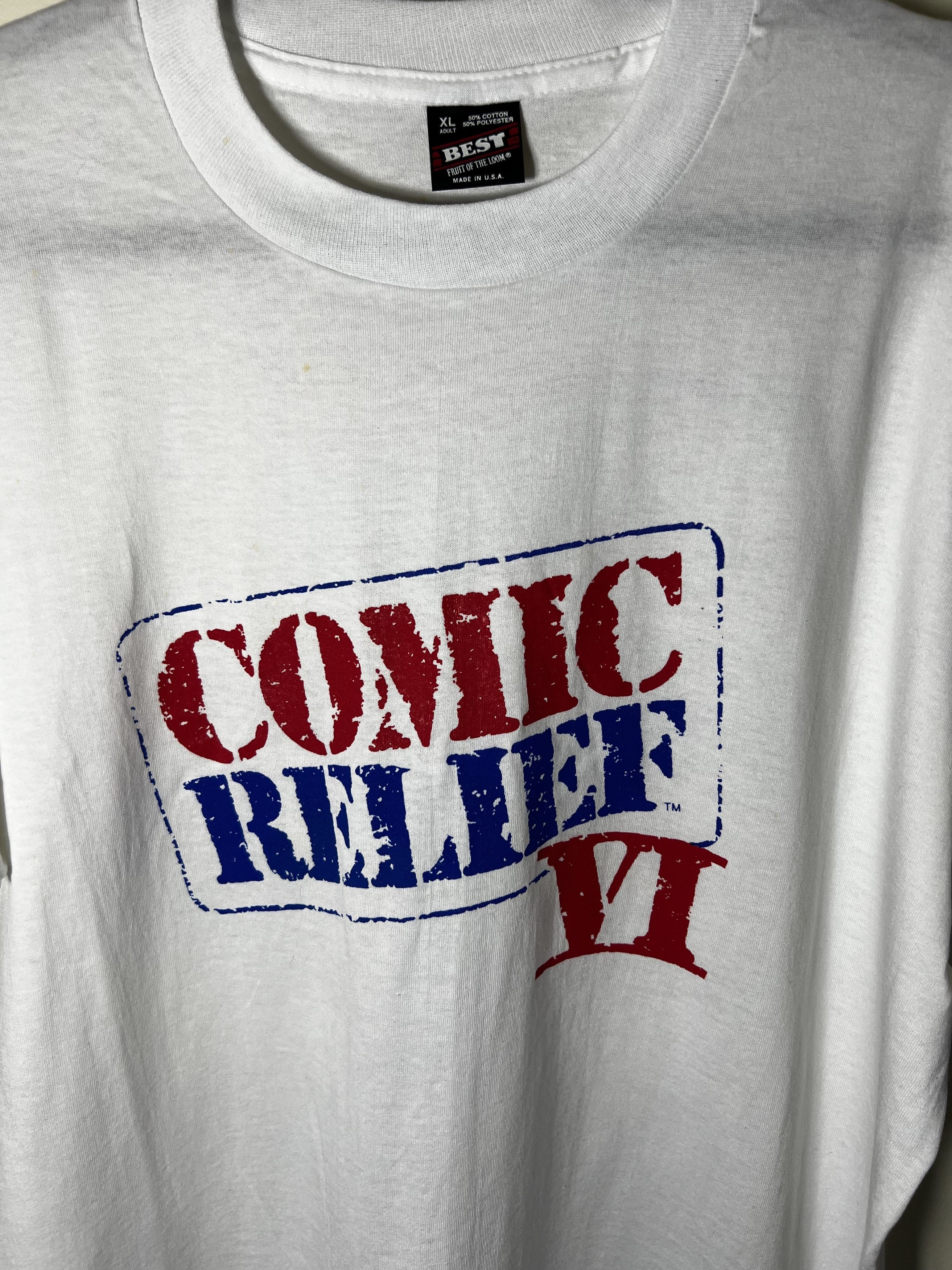 Vintage Vintage 1990's Comic Relief VI Double Sided Comedy T-Shirt Size US XL / EU 56 / 4 - 2 Thumbnail