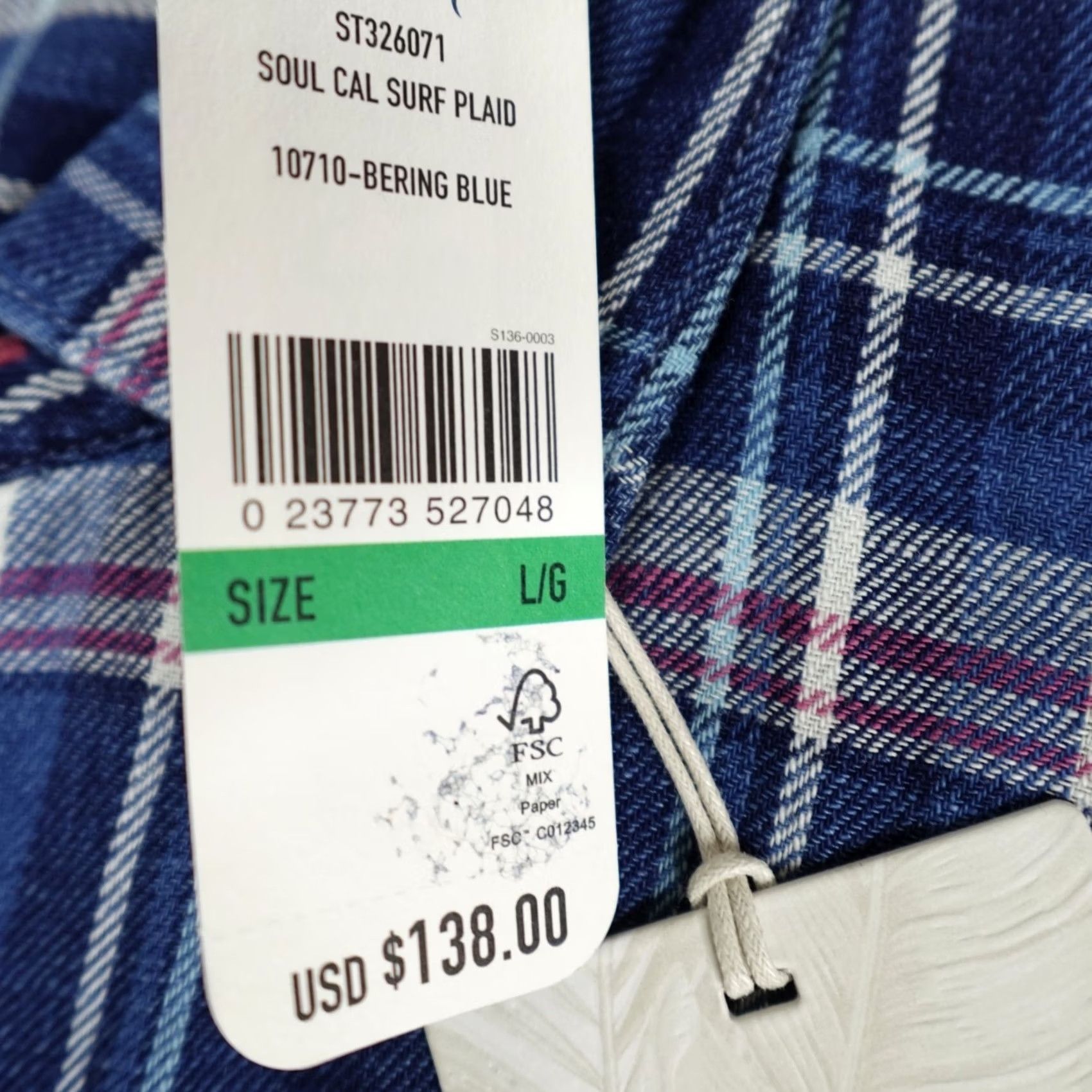 Tommy Bahama Tommy Bahama Shirt Large Blue Plaid Button Front Ombre Mens Soulcal Surf NEW Size US L / EU 52-54 / 3 - 3 Thumbnail