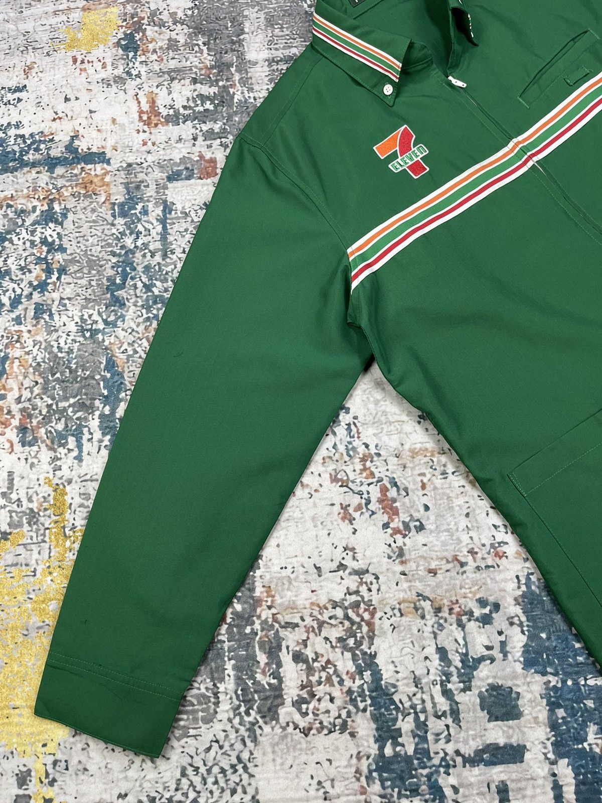 Japanese Brand Vtg 7 ELEVEN Back Spell Zipper Overshirt Uniform Size US L / EU 52-54 / 3 - 6 Thumbnail