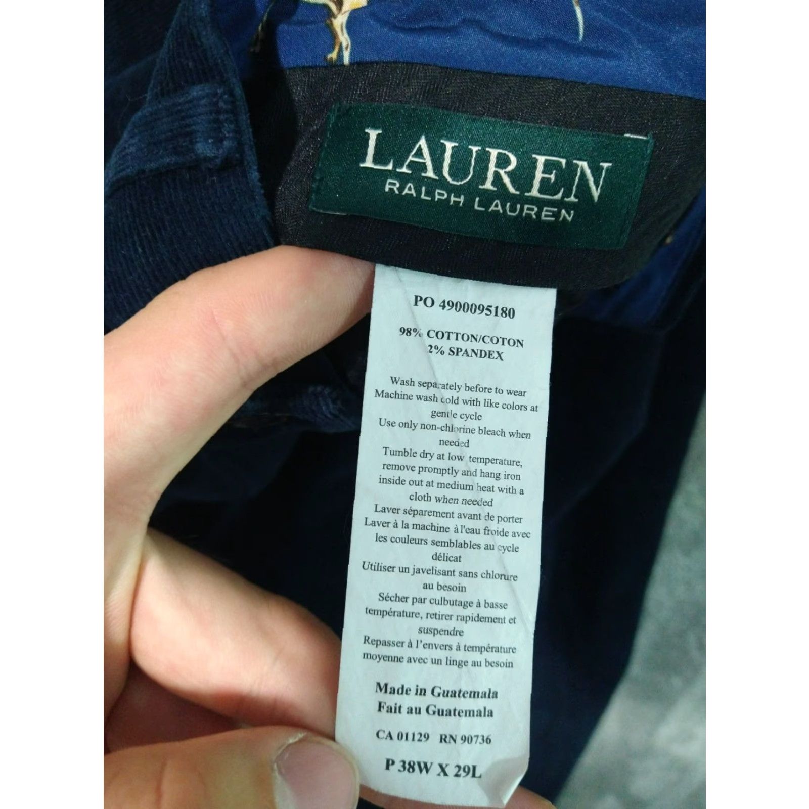 Ralph Lauren Ralph Lauren Pants Mens 38x29 Corduroy Flat Front Straight Leg Casual Chino Blue Regular Size 38 Mens Size US 38 / EU 54 - 7 Thumbnail