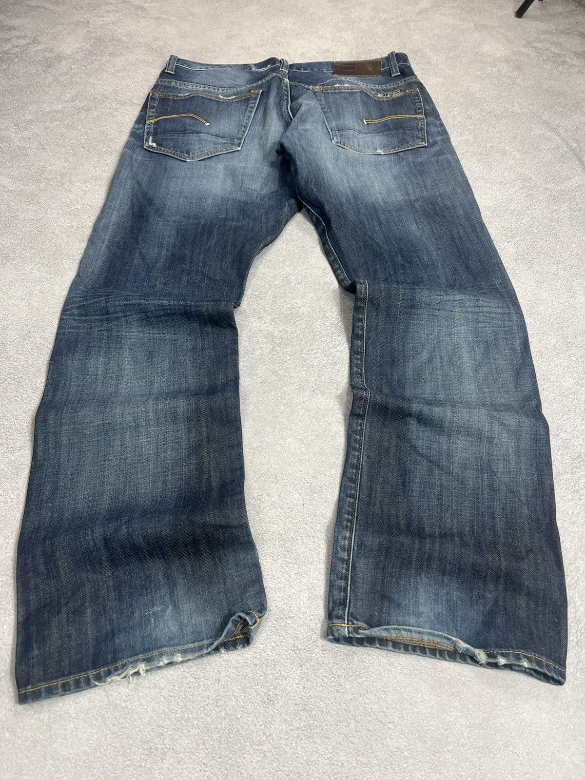 Vintage Vintage Streetwear G-Star Baggy Ripped Washed Denim Distress Size US 33 - 1 Thumbnail
