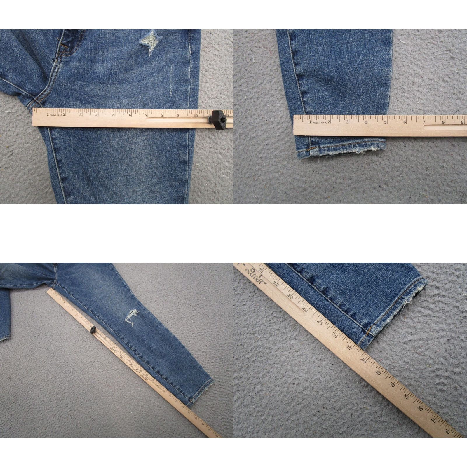 Pistola Pistola Women's Blue Stretch Distressed Skinny Jeans Size 29 Mid Rise Jeans Women Blue Stretch Distressed Skinny Size 29 Size 29" - 8 Thumbnail