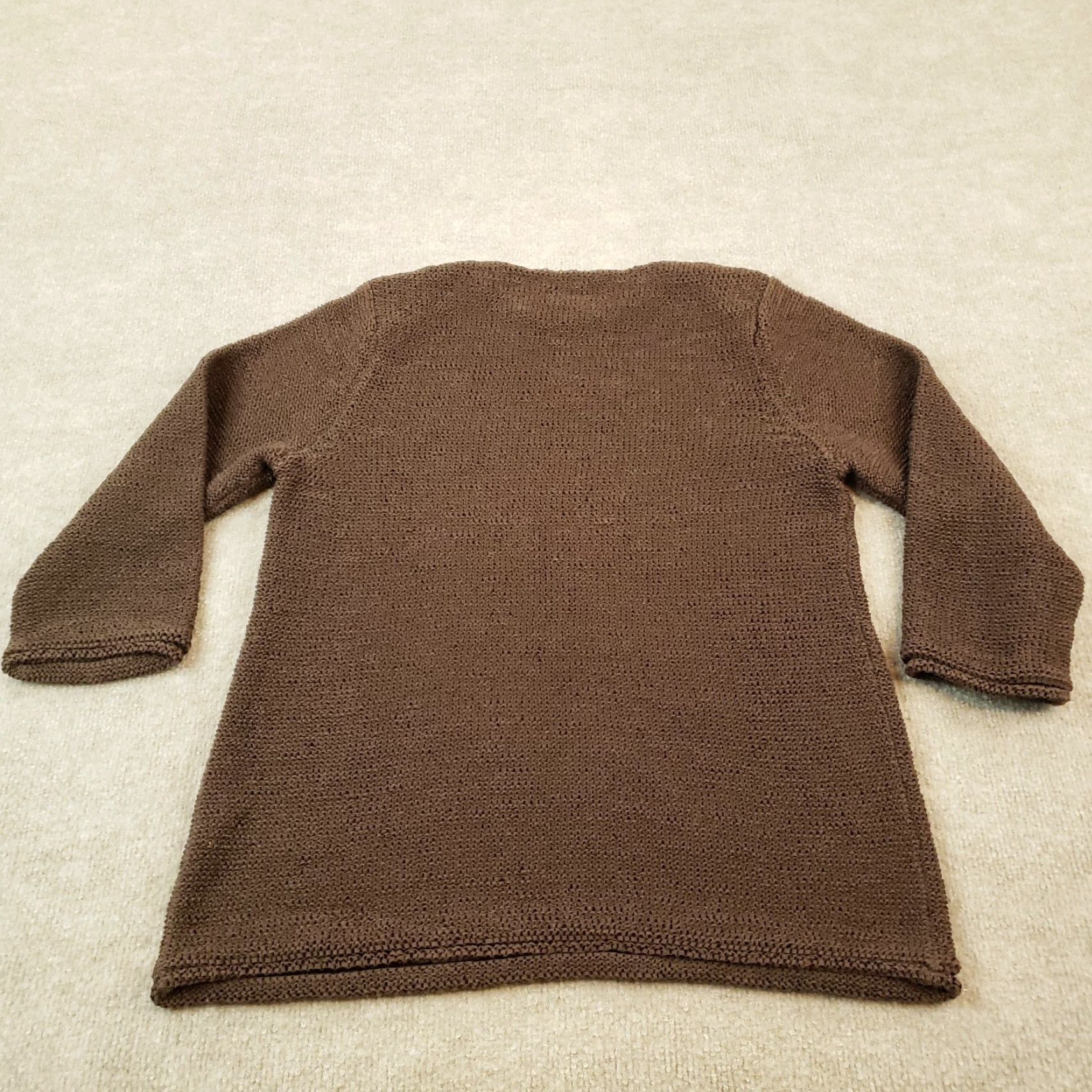 J. Jill Womens J Jill Sweater Medium Brown Pullover Knit Casual 3/4 Sleeves Size M / US 6-8 / IT 42-44 - 7 Thumbnail
