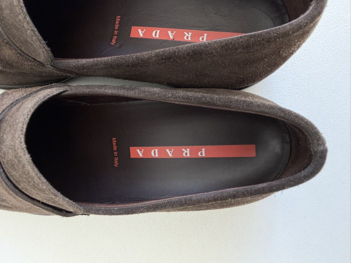 Prada Brown Suede ‘Square Toe’ Loafers Size US 8 / EU 41 - 10 Thumbnail