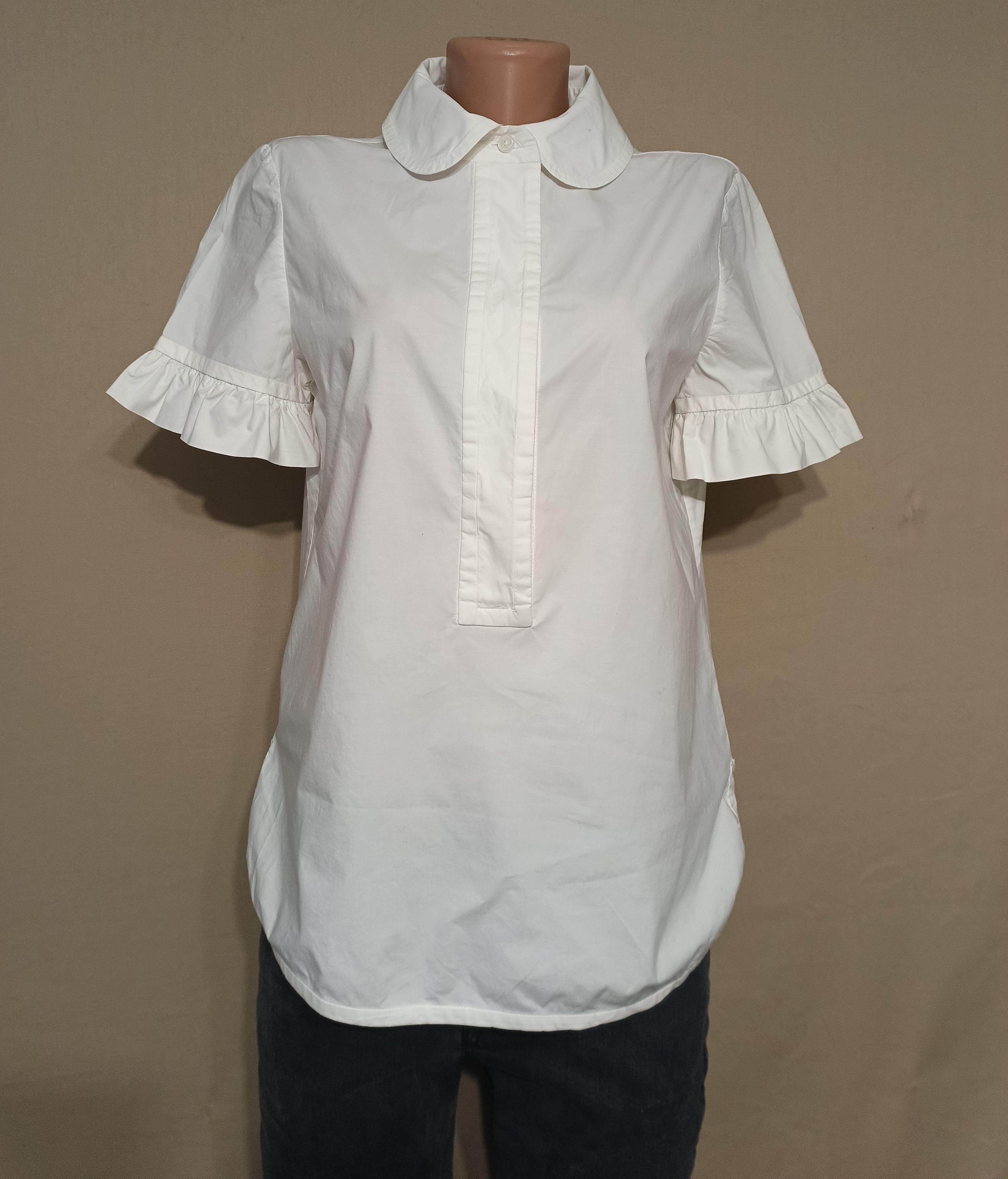 Tory Burch Tory Burch White Cotton Blouse Shirt Size S Size S / US 4 / IT 40 - 1 Thumbnail