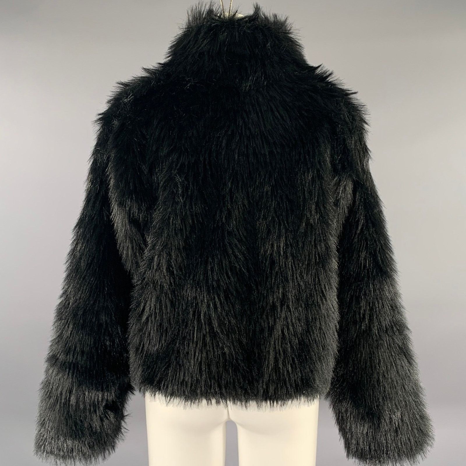 Other ADRIENNE LANDAU Size L Black Polyester Faux Fur Jacket Size L / US 10 / IT 46 - 4 Thumbnail