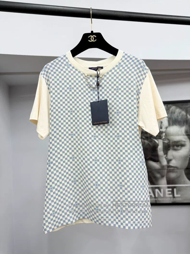 Louis Vuitton Louis Vuitton White Checker Short Sleeve T-Shirt Size US XS / EU 42 / 0 - 1 Thumbnail