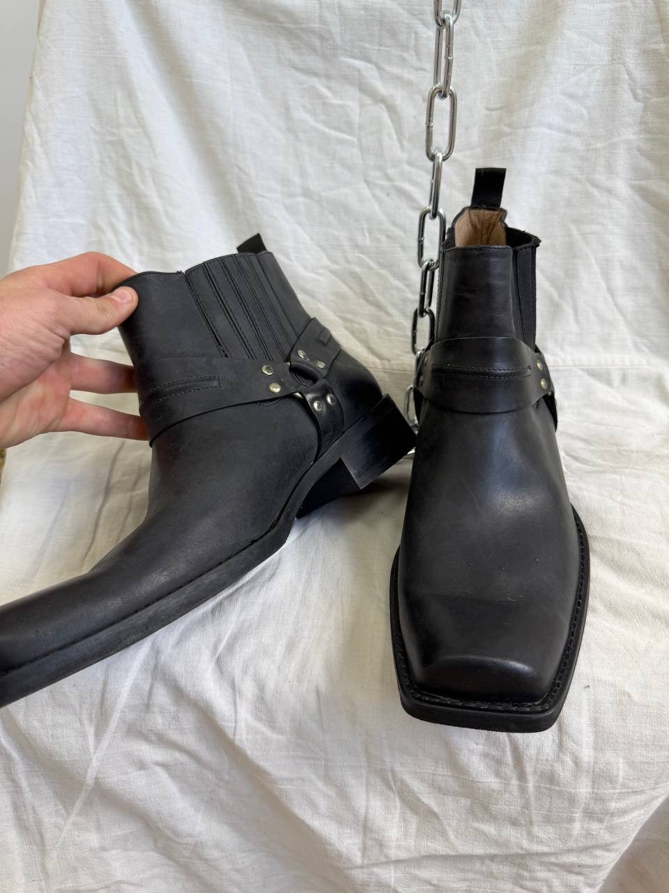 Vintage vintage avant garde leather 90s hype belt cowboy boots Size US 9.5 / EU 42-43 - 6 Thumbnail