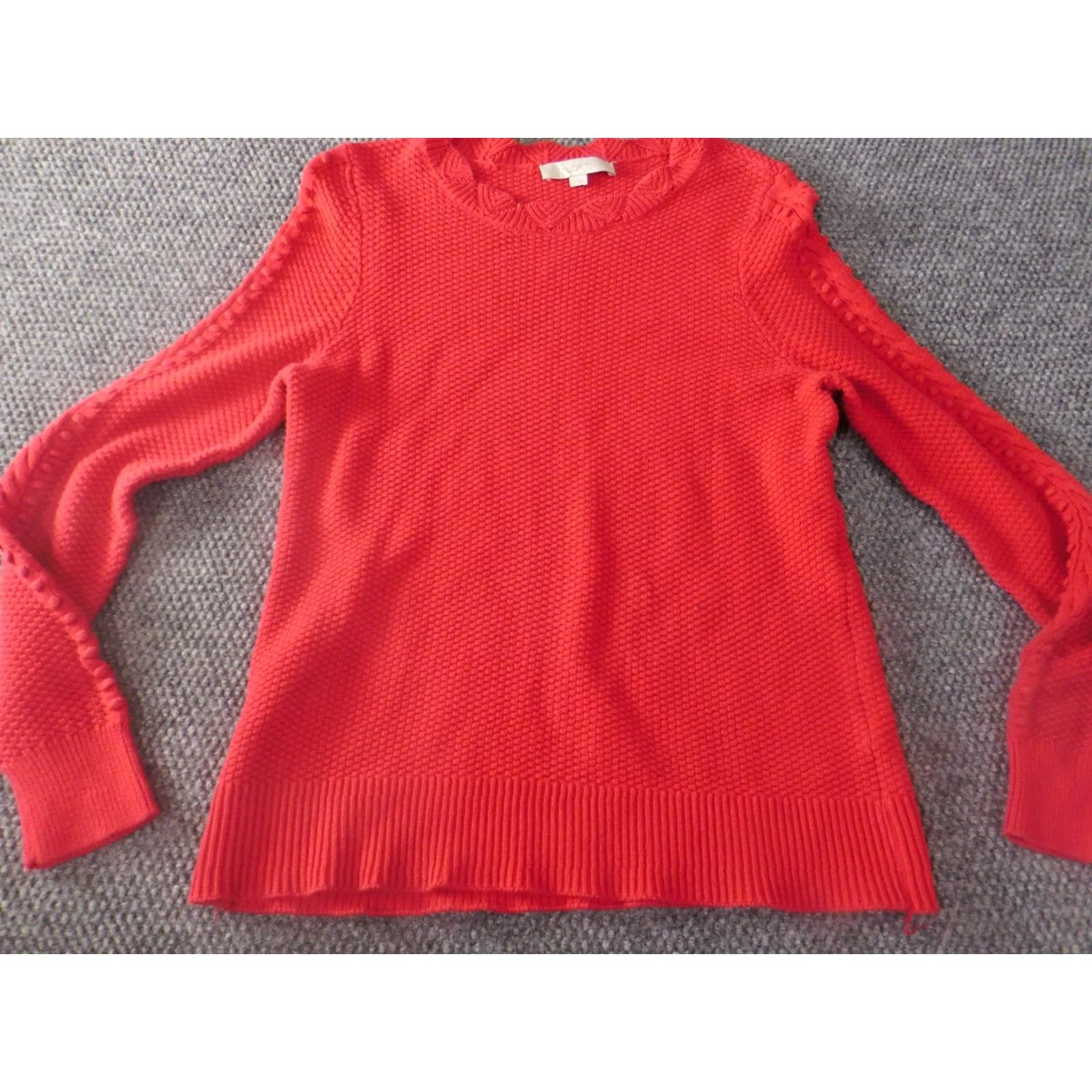 Loft LOFT Sweater Shirt Womens Regular Medium Red Knit Crew Neck Pullover Casual Knit Pattern Long Sleeve Vintage No Size M / US 6-8 / IT 42-44 - 2 Thumbnail