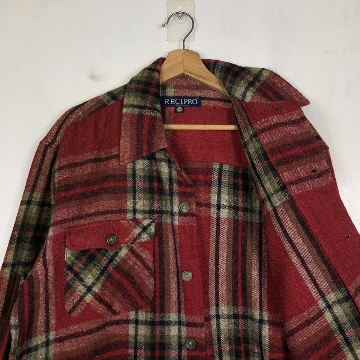 Flannel 📌VINTAGE WOOL FLANNEL JACKET RECIPRO ISSEY MIYAKE Size US M / EU 48-50 / 2 - 13 Thumbnail