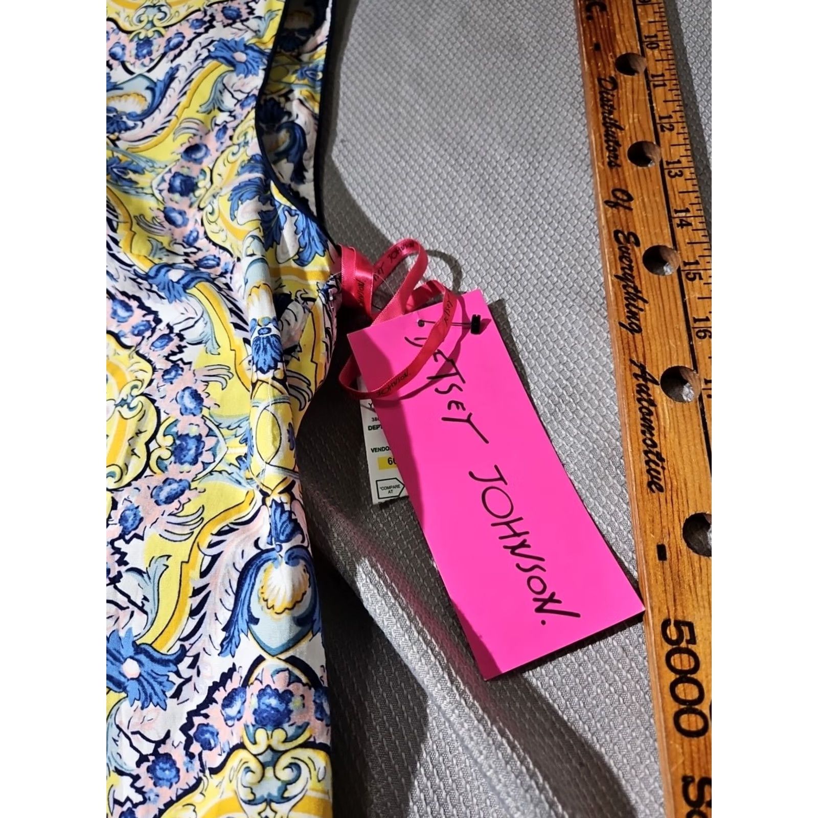 Betsey Johnson VINTAGE Betsey Johnson Dress Womens Size 10 Yellow Blue Shift Midi Sheath Size L / US 10 / IT 46 - 6 Thumbnail