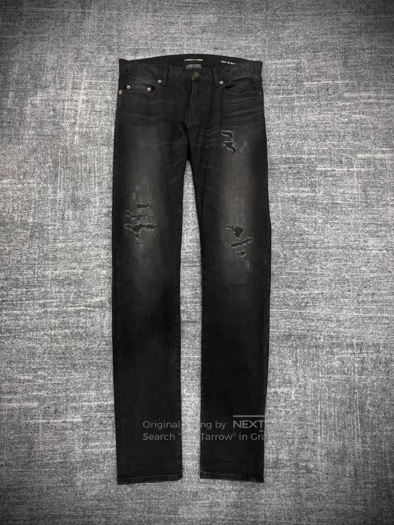 Saint Laurent Paris Saint Laurent Paris Patch Destroyed Denim Jeans Size US 29 - 1 Thumbnail