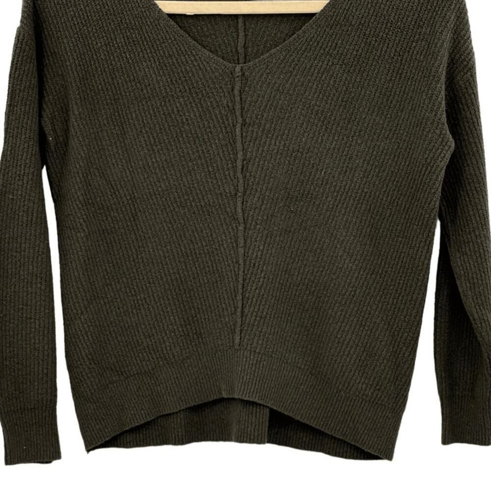 Other Olive Green Knitted Sweater Size M V-Neck Pullover Grandmaco Size M / US 6-8 / IT 42-44 - 5 Thumbnail