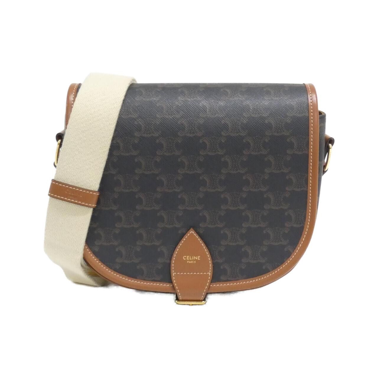 Celine Celine LARGE STRAP FOLCO Triomphe Canvas Calf Shoulder Bag Canvas Shoulder Bag 196932BZJ DUTY FREE for USA