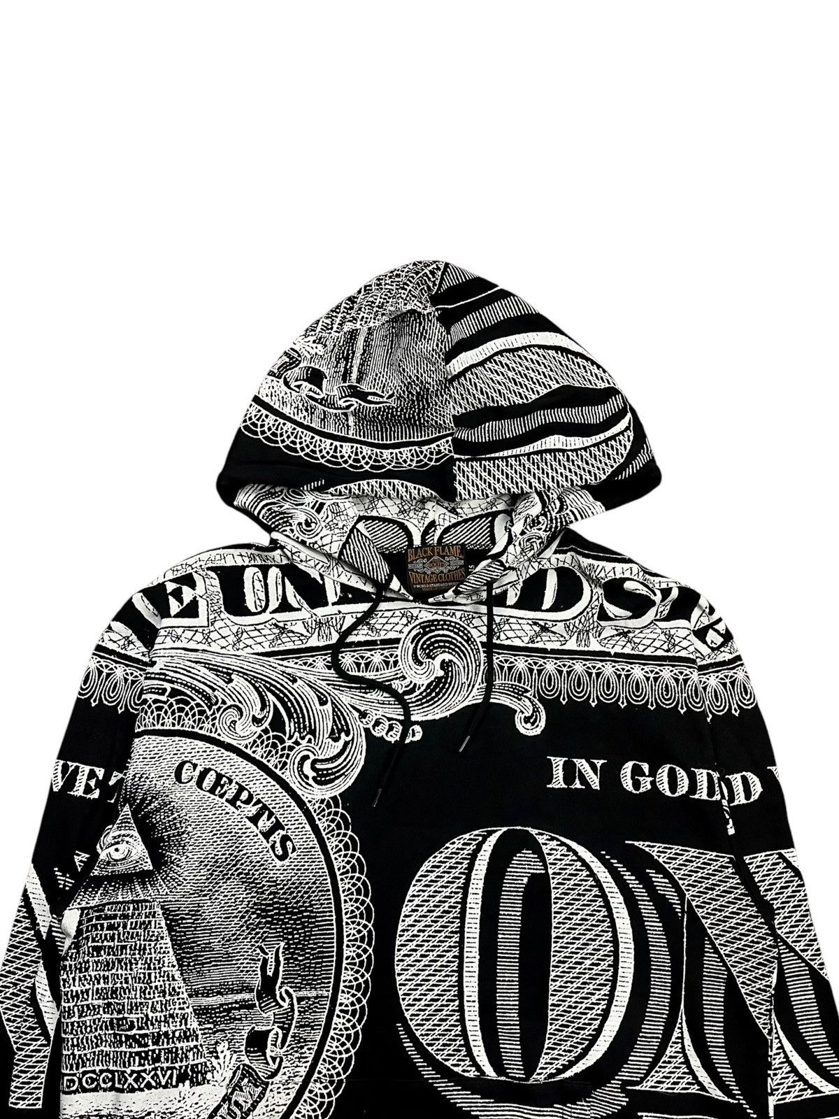 20471120 2000s Black Flame Japan - Fullprinted iluminati Hoodie Size US M / EU 48-50 / 2 - 4 Thumbnail