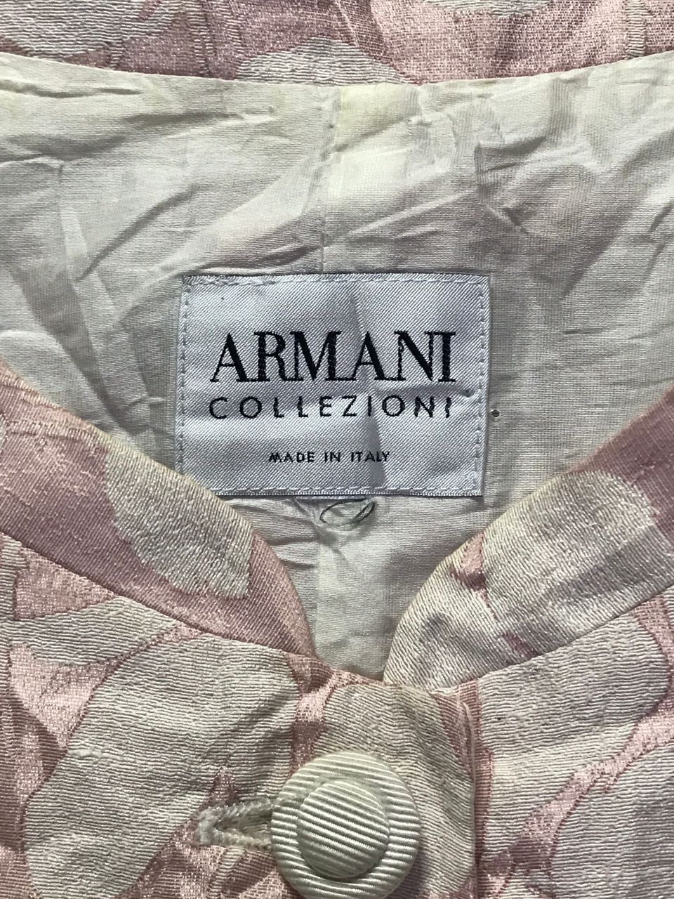 Armani Armani Collezioni Pink Floral Jacquard Button Up Jacket Size M / US 6-8 / IT 42-44 - 4 Thumbnail