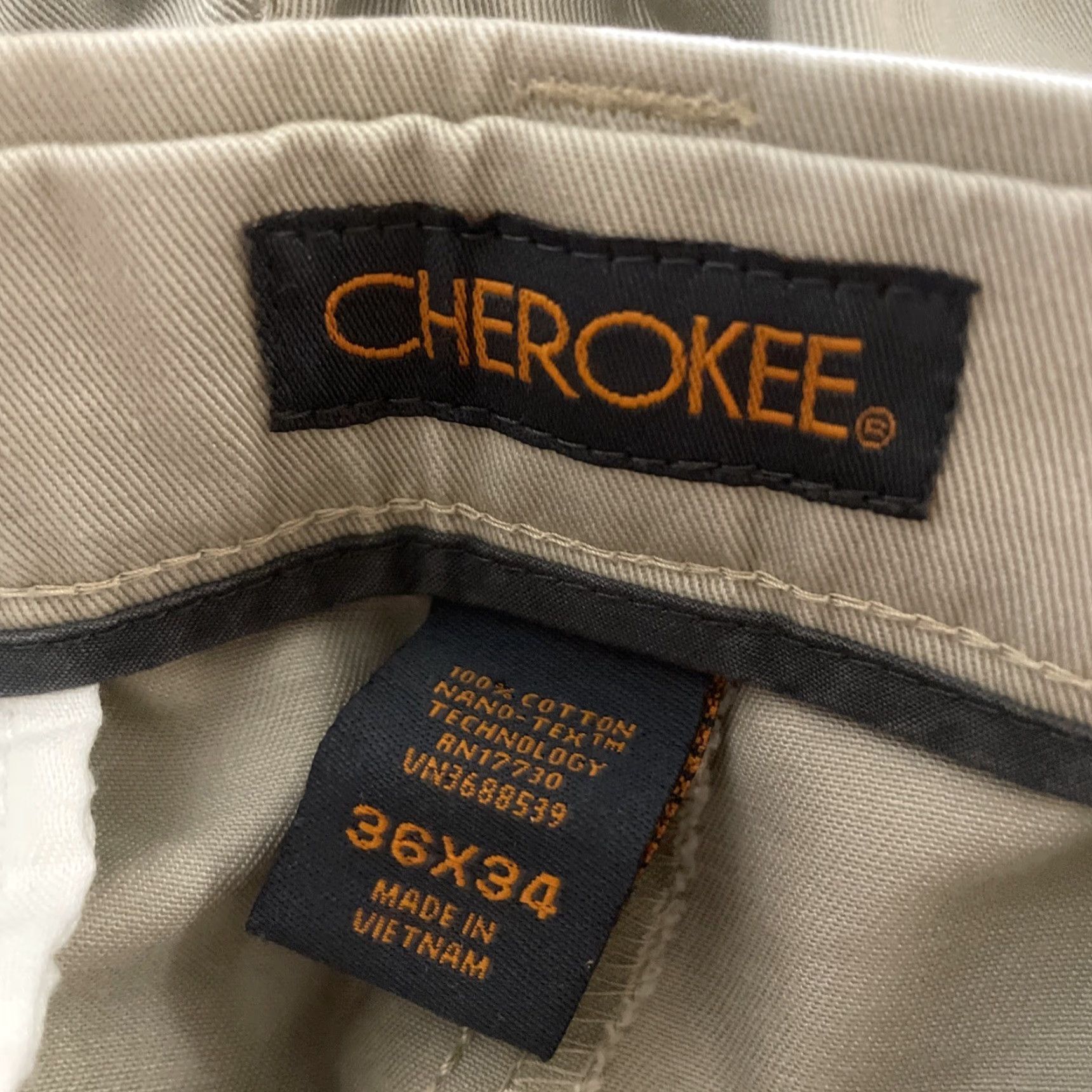 Cherokee Cherokee Pants Men Khaki Pleated Front Workwear Retro Y2k Straight 36x34 Beige Cotton Canvas Regular Size US 34 / EU 50 - 5 Thumbnail