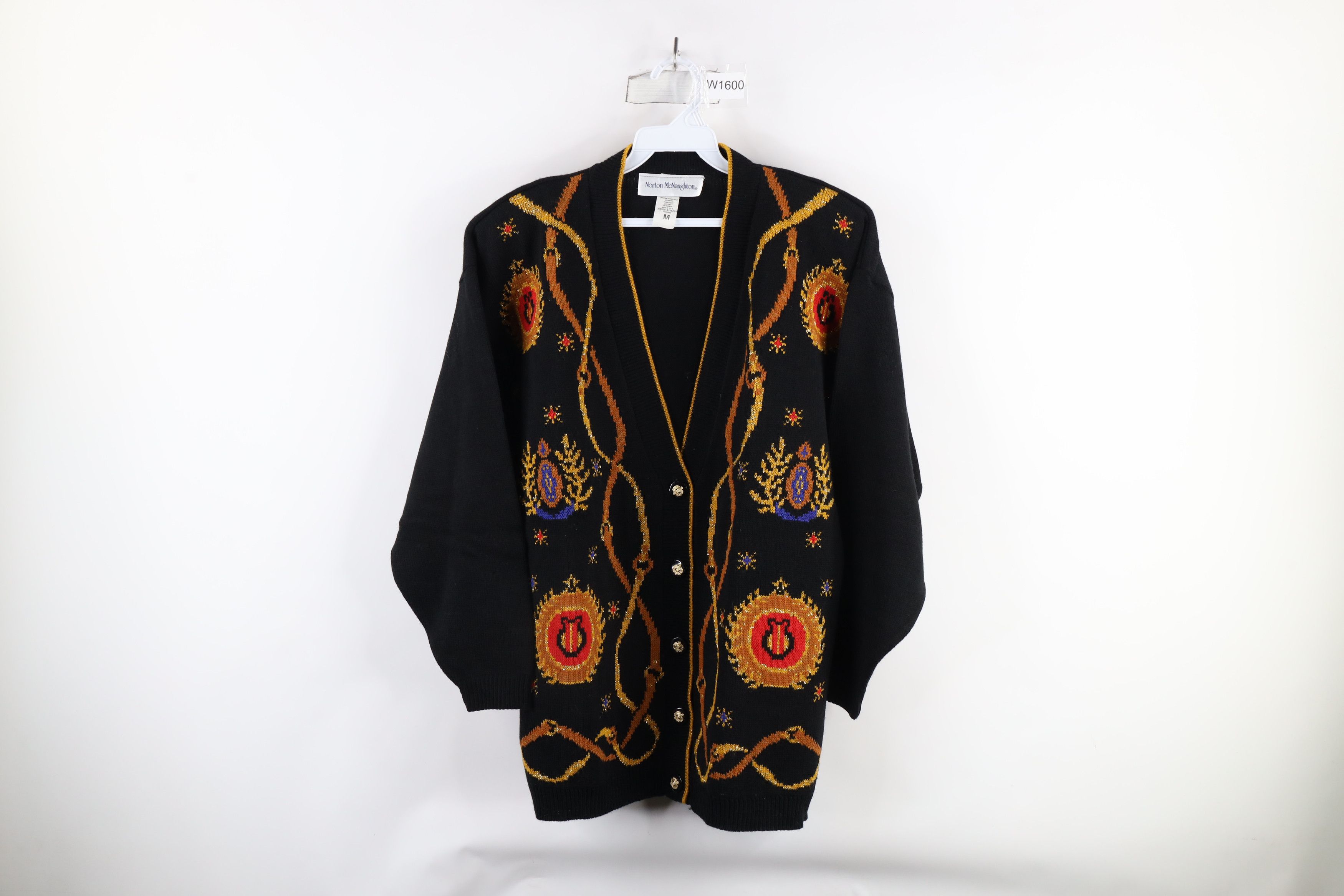 Vintage Vintage 90s Streetwear Crest Knit Cardigan Sweater USA Size M / US 6-8 / IT 42-44 - 1 Thumbnail