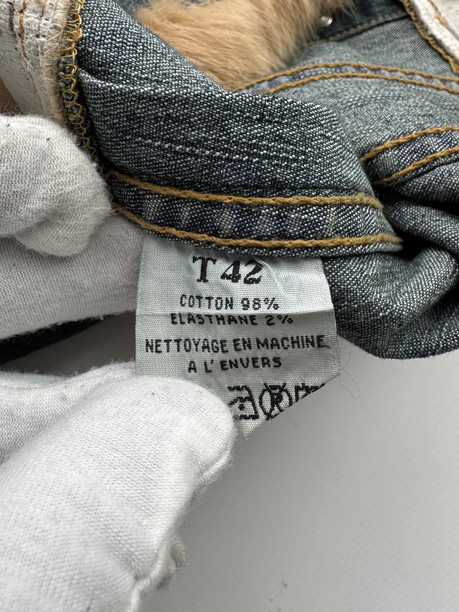 Vintage Vintage Cropped Denim Jacket With Real Fur B348(V54)E2 Size S / US 4 / IT 40 - 8 Thumbnail