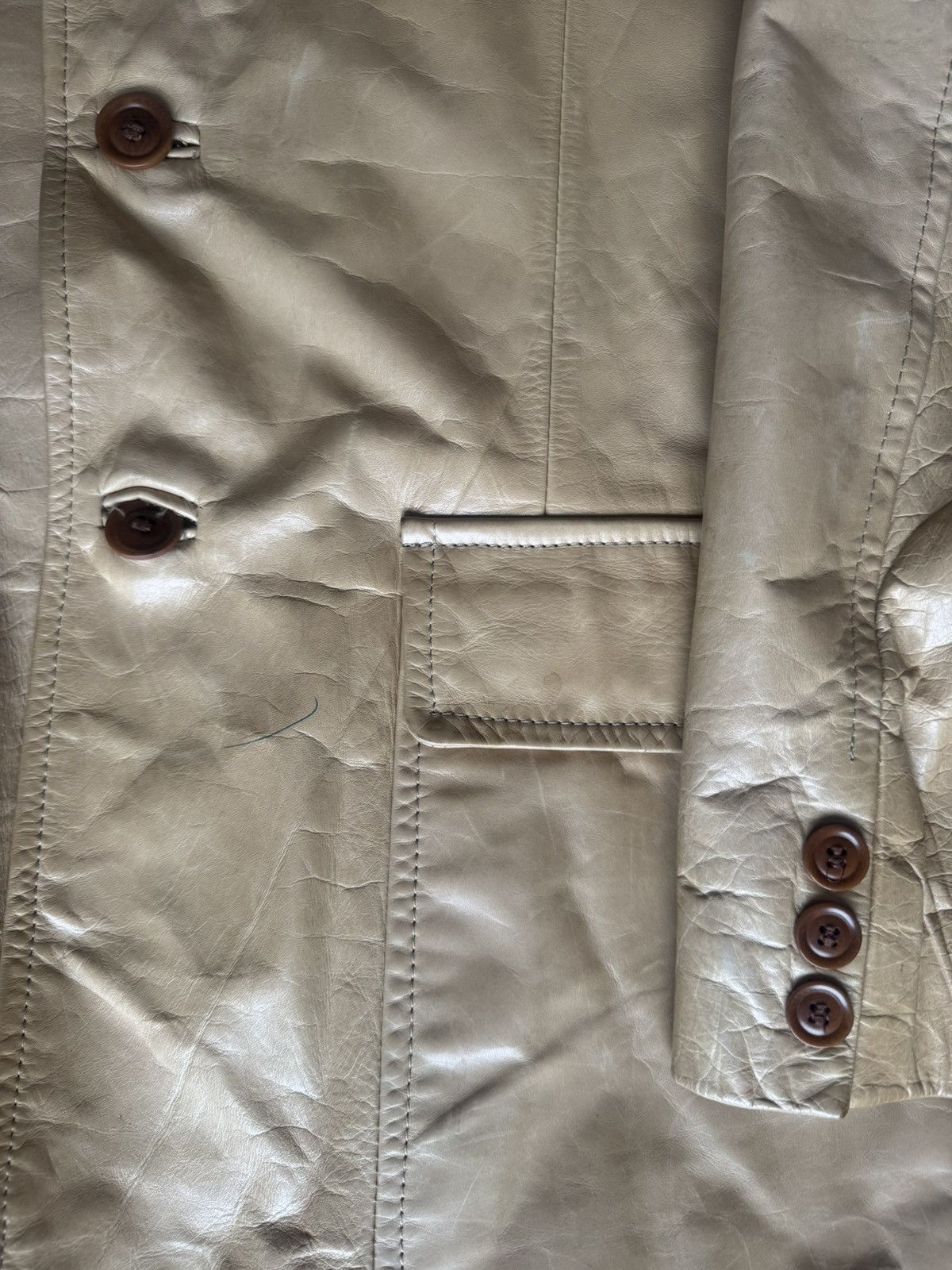 Vintage Matrix gold beige leather coat Size US L / EU 52-54 / 3 - 3 Thumbnail