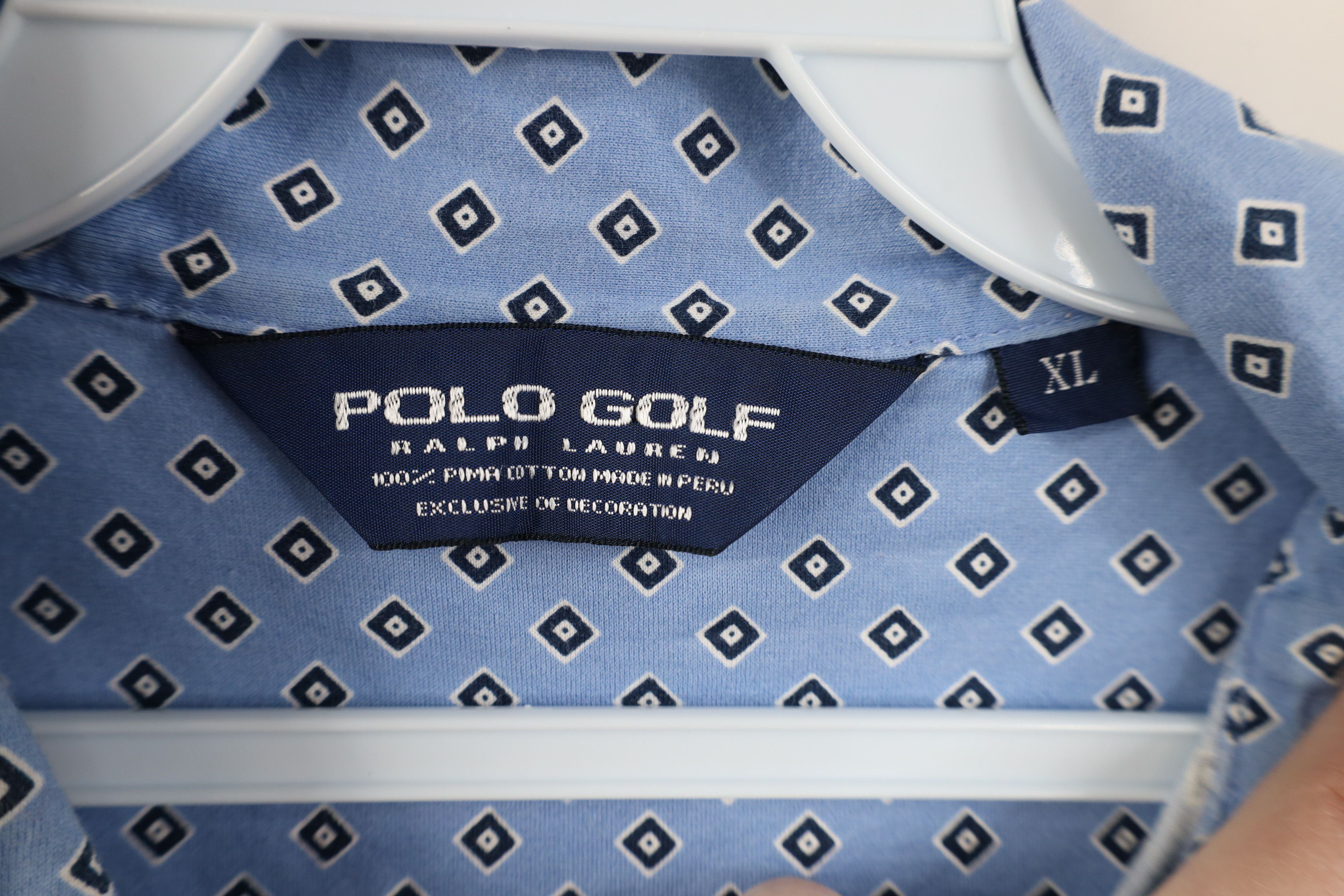 Ralph Lauren Vintage Polo Golf Ralph Lauren Diamond Knit Polo Shirt Blue Size US XL / EU 56 / 4 - 6 Thumbnail