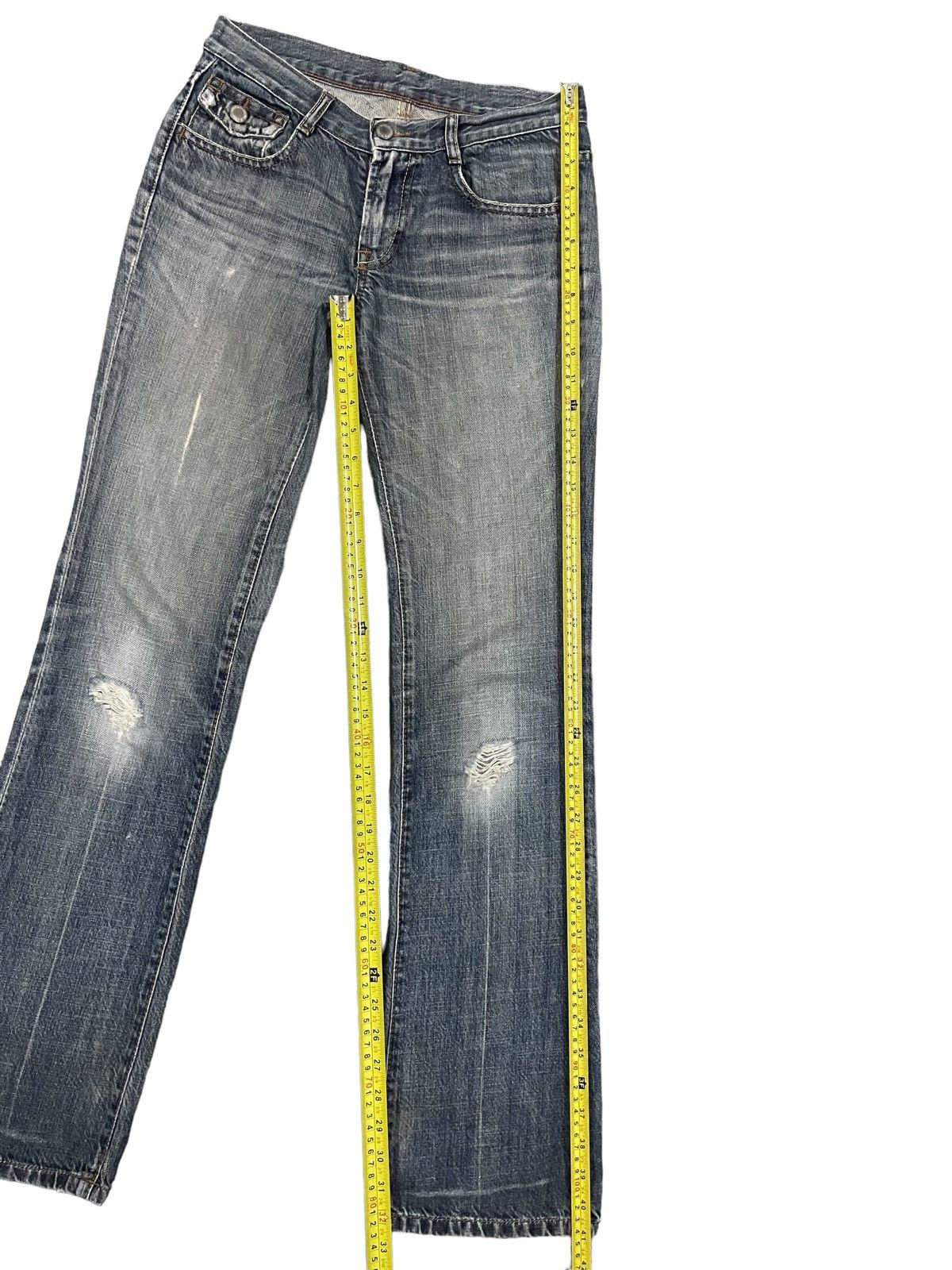Paul & Joe Vintage Paul & Joe Womenswear Relaxed Flare Distressed Jeans Size 28" / US 6 / IT 42 - 14 Thumbnail