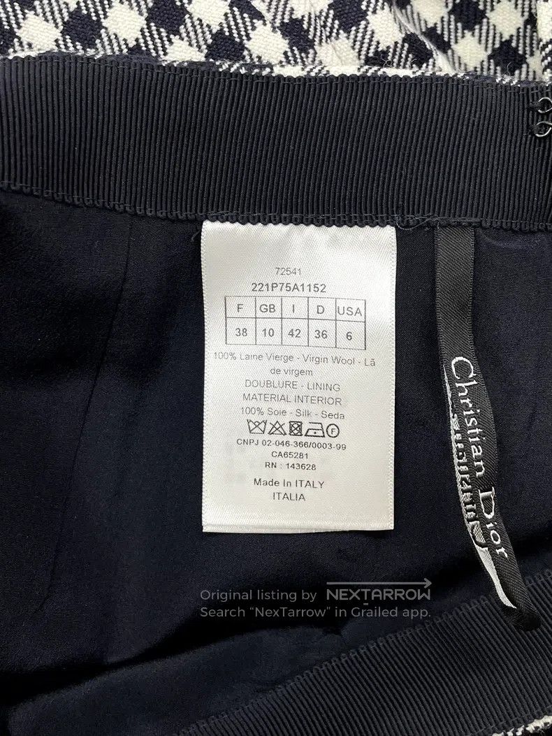 Dior Dior Black and White Sutra ‮ Qiandian ‬ Bird Plaid Skirt S Size 25" / US 0 / IT 36 - 5 Thumbnail